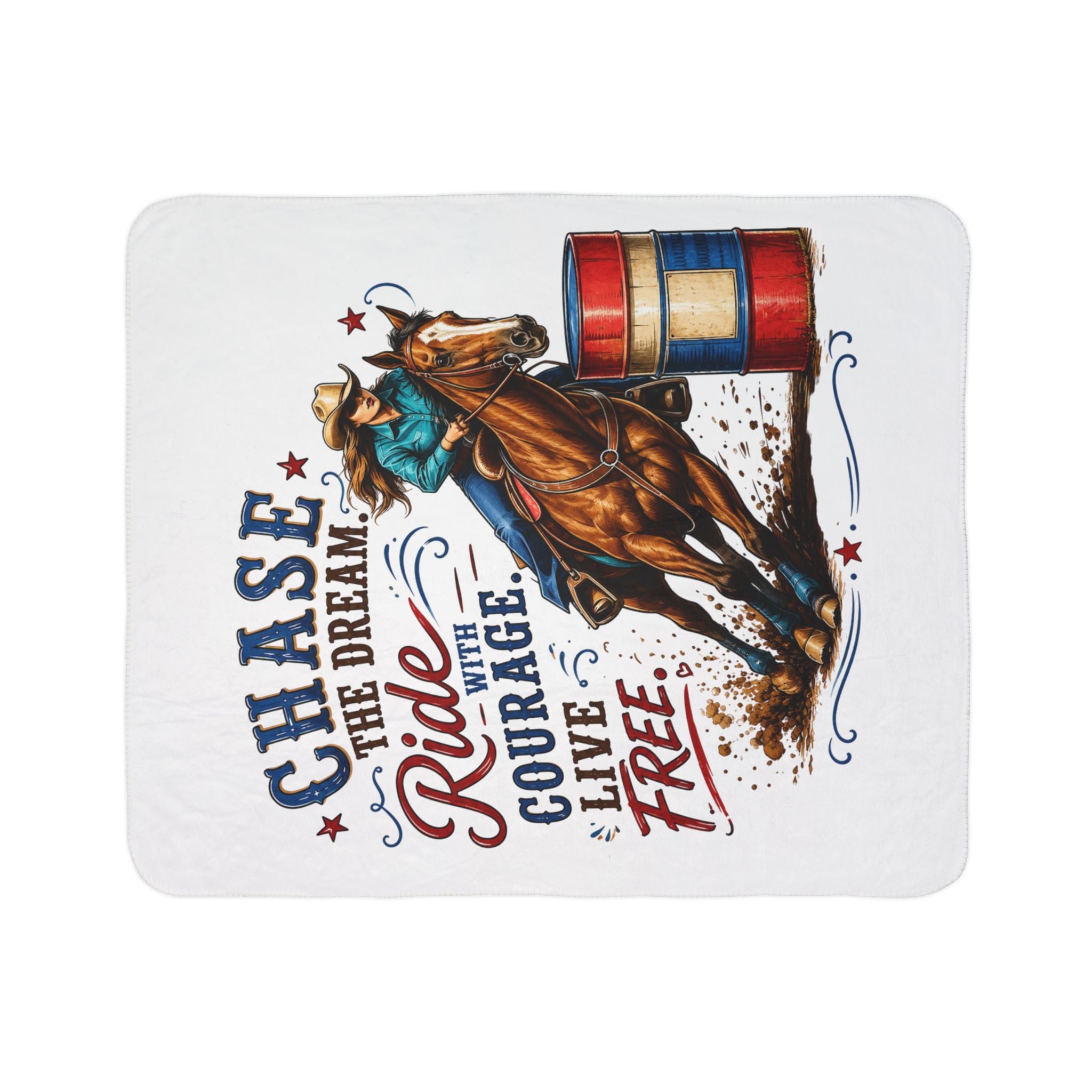 Chase the Dream Horse Fleece Sherpa Blanket