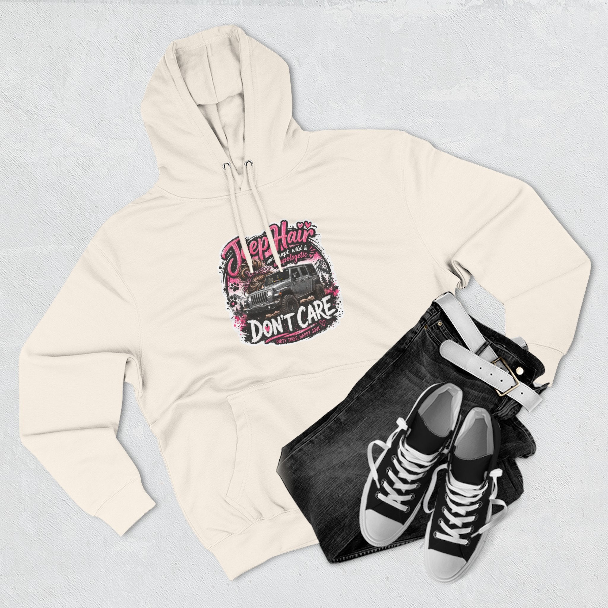 Jeep Hair Don't Care Three-Panel Fleece Hoodie
