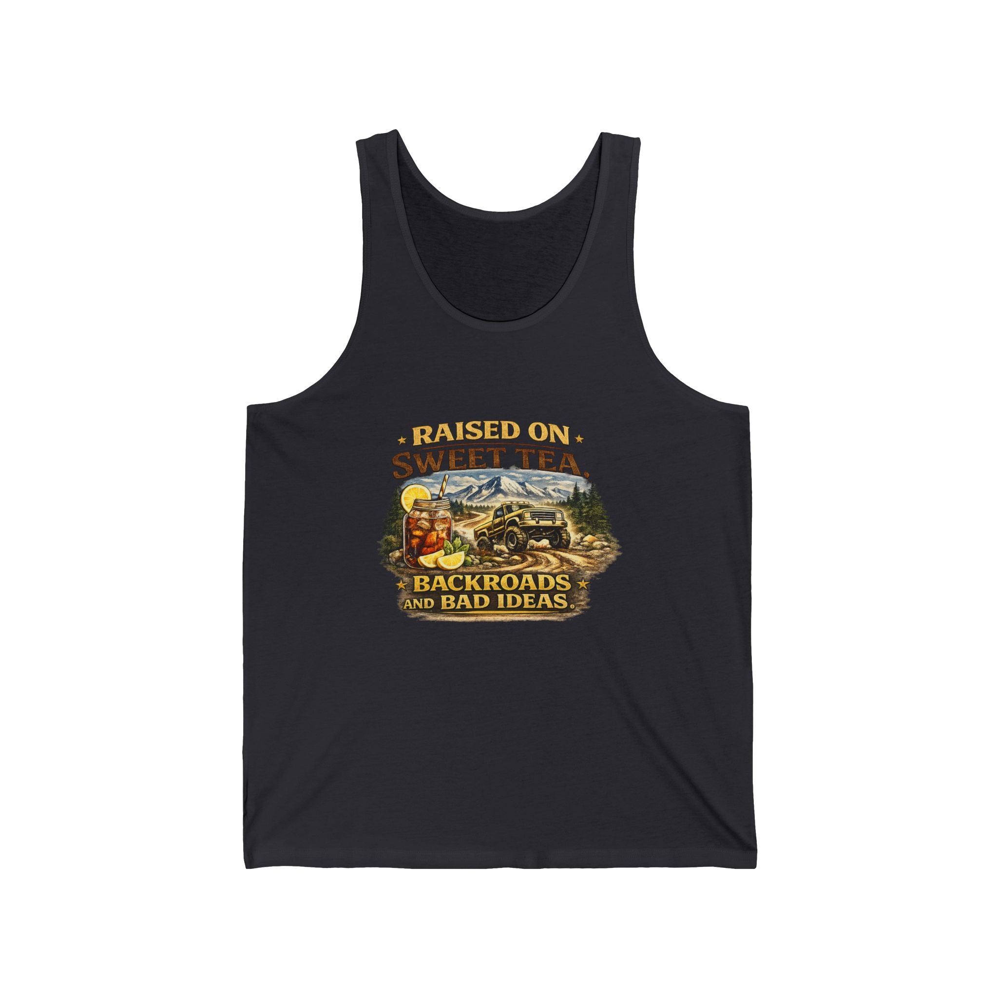 Raised on Sweet Tea Tank Top – Backroads & Bad Ideas Vintage Country Graphic Tank