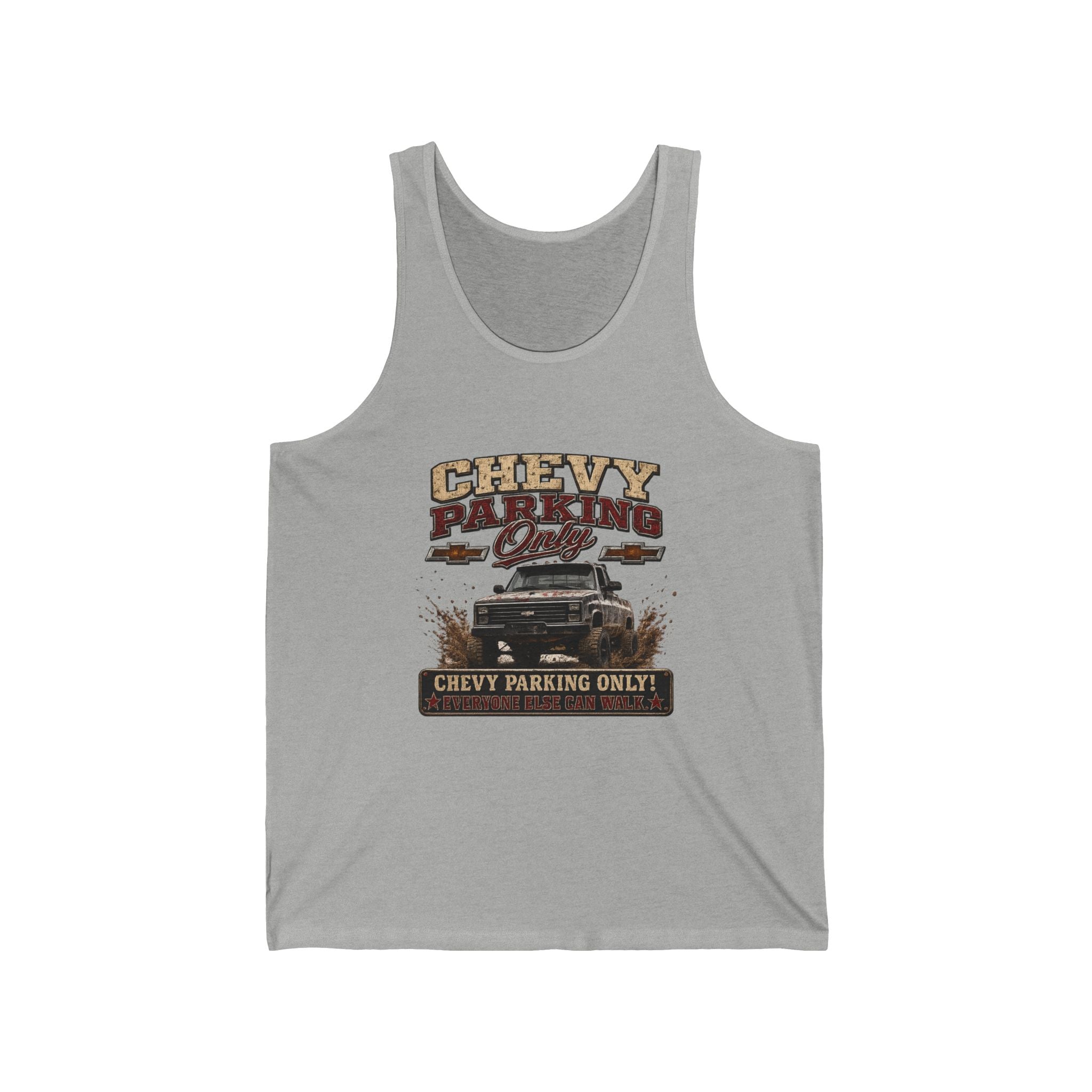 Chevy Parking Only Tank Top – Classic Vintage Camaro Muscle Car Shirt