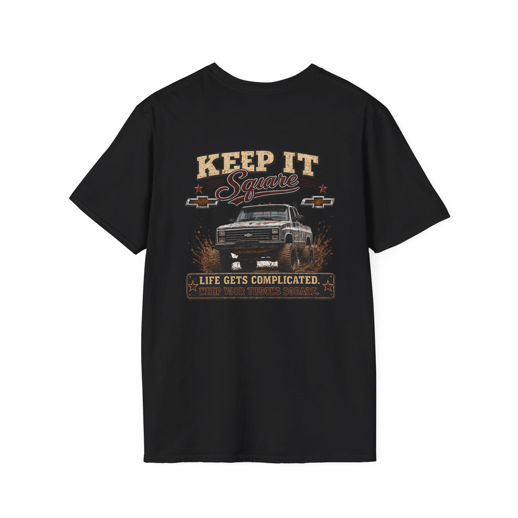 Keep It Square - Chevrolet K30 Vintage Truck Patch T-Shirt — Classic Chevy Pickup Design