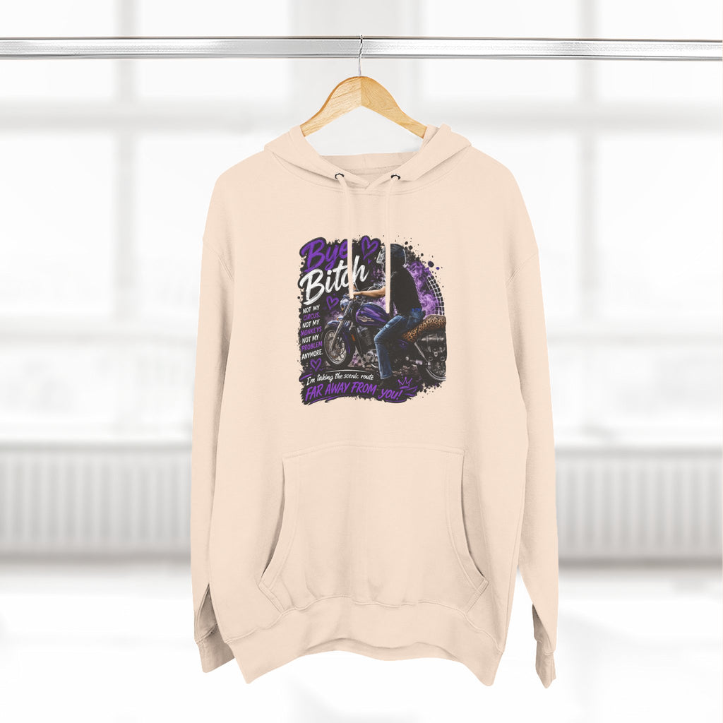 "Bitch" Retro Motorcycle Pullover — Biker Babe Graphic Hoodie