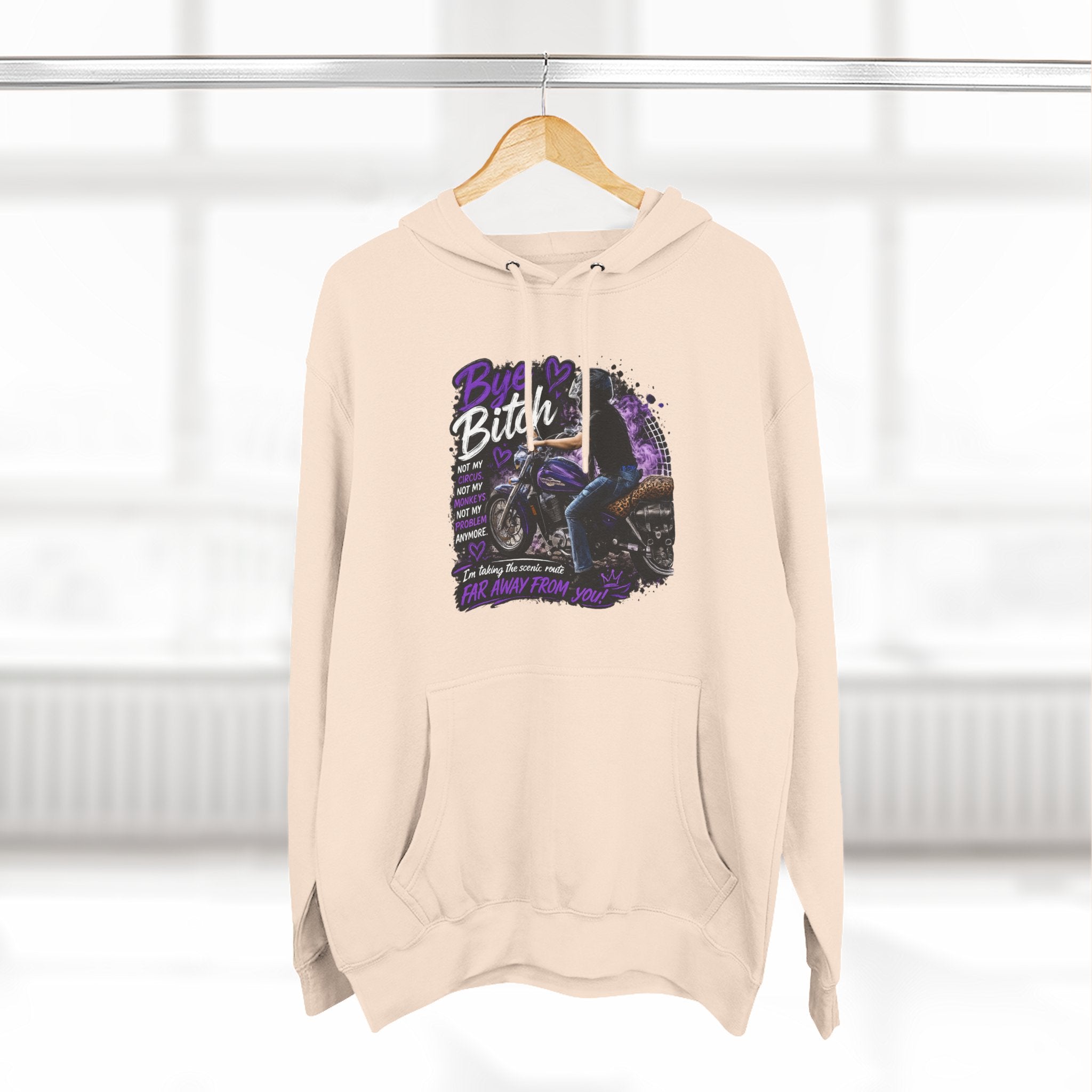 "Bitch" Retro Motorcycle Pullover — Biker Babe Graphic Hoodie
