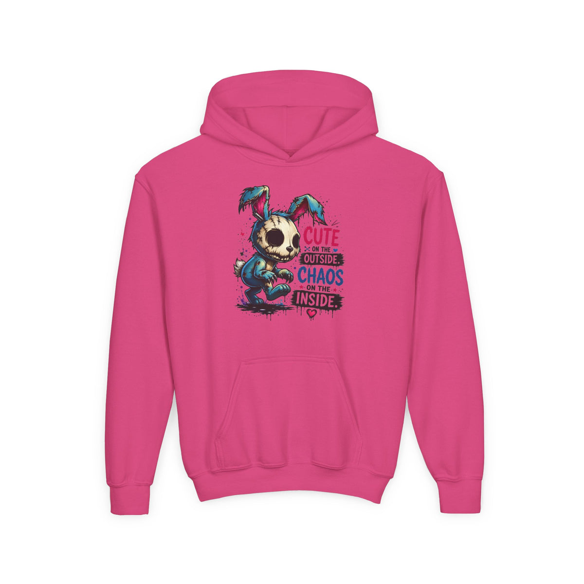 Cute on the Outside Choas on the Inside Youth Heavy Blend Hooded Sweatshirt