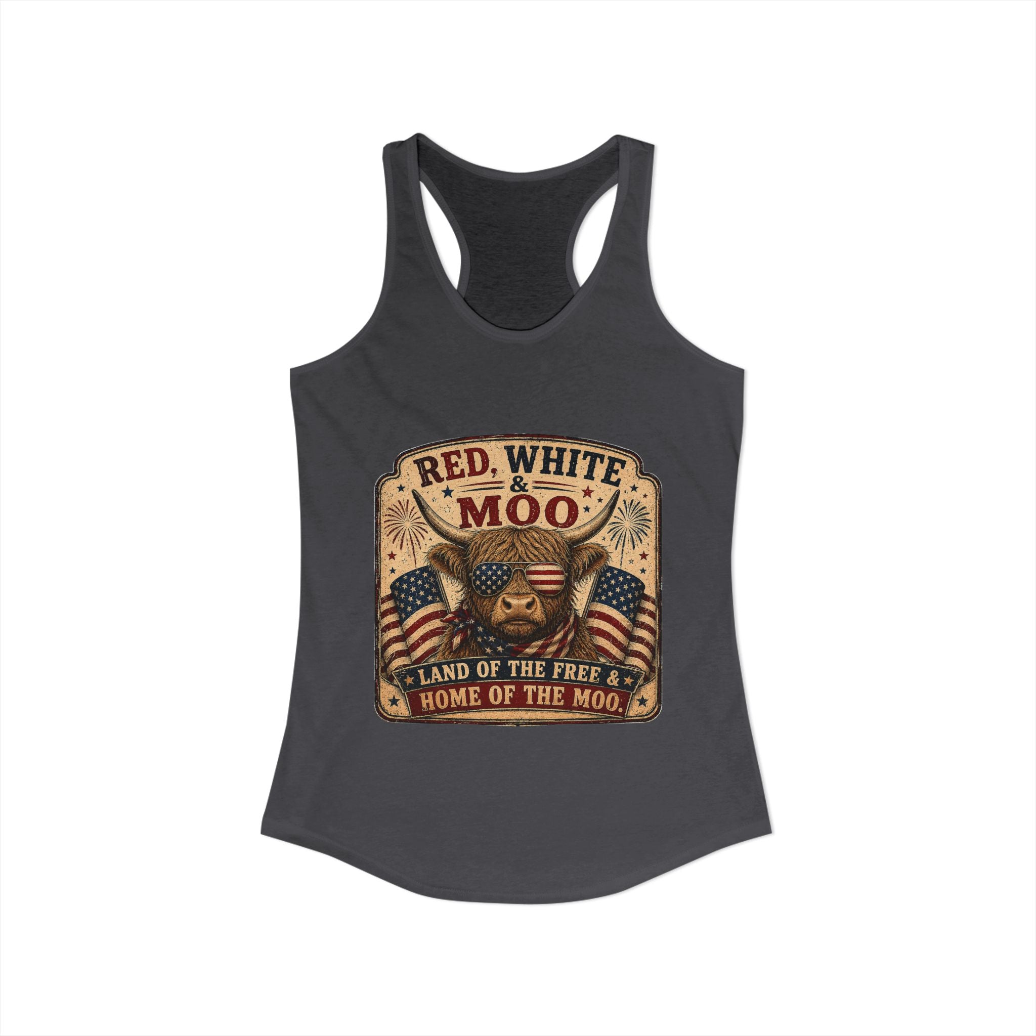 Red, White, & Moo Women's Ideal Racerback Tank