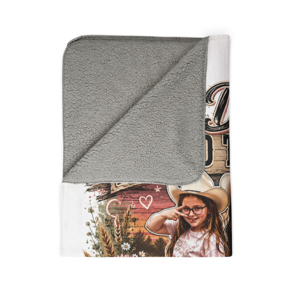 "Built Different Raised Together" Sister Cowgirl Retro Floral Throw — Fleece Sherpa Blanket