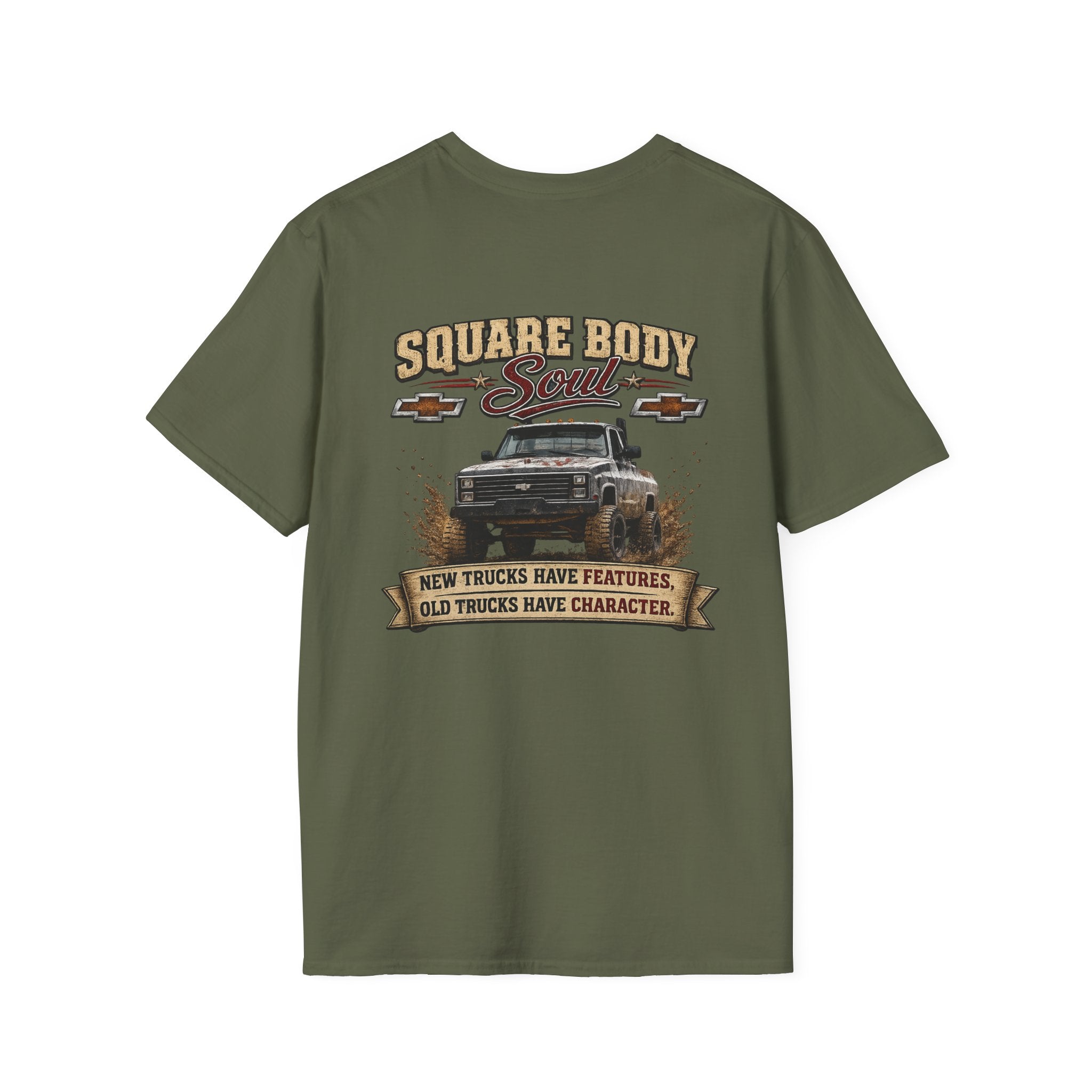 Square Body Soul - Chevrolet K30 Vintage Truck Pocket T‑Shirt