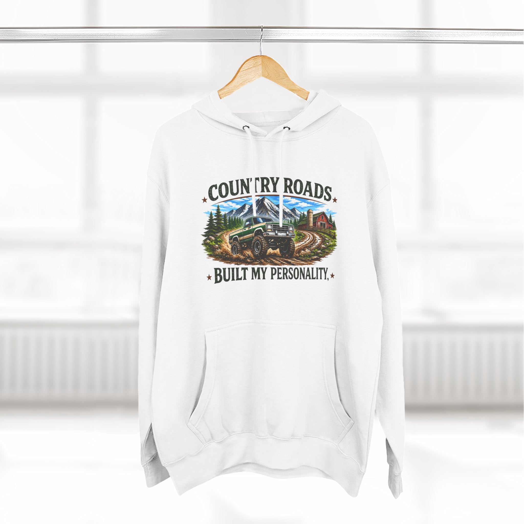 Country Roads Truck Three-Panel Fleece Hoodie
