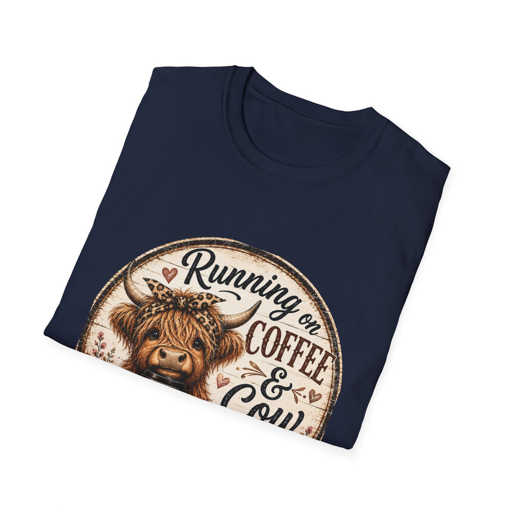 Running on Coffee & Cow Kisses - Unisex Softstyle T-Shirt
