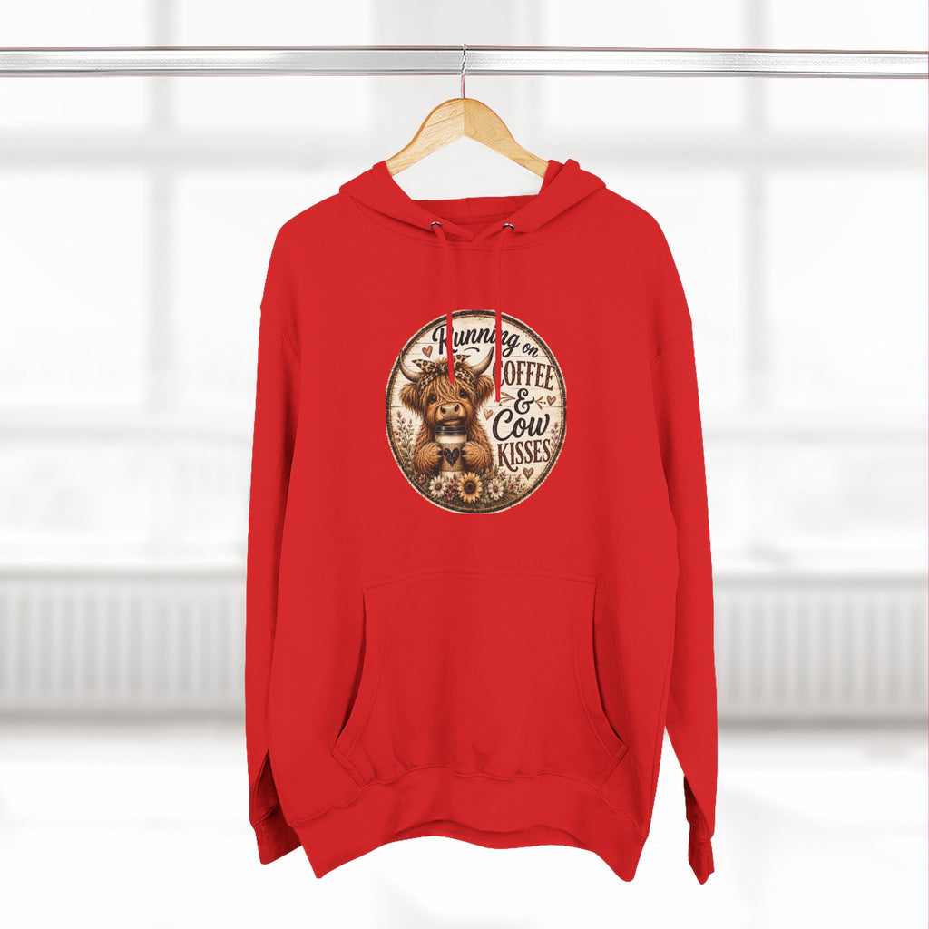 Running on Coffee & Cow Kisses Three-Panel Fleece Hoodie