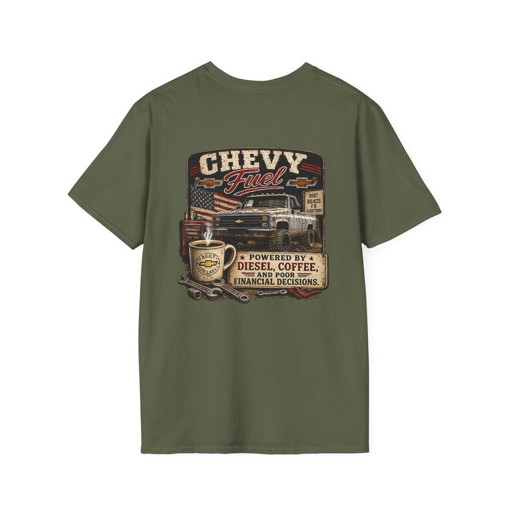 Chevy Fuel - Chevrolet K30 Vintage Badge T-Shirt — Classic Truck Emblem Pocket Tee