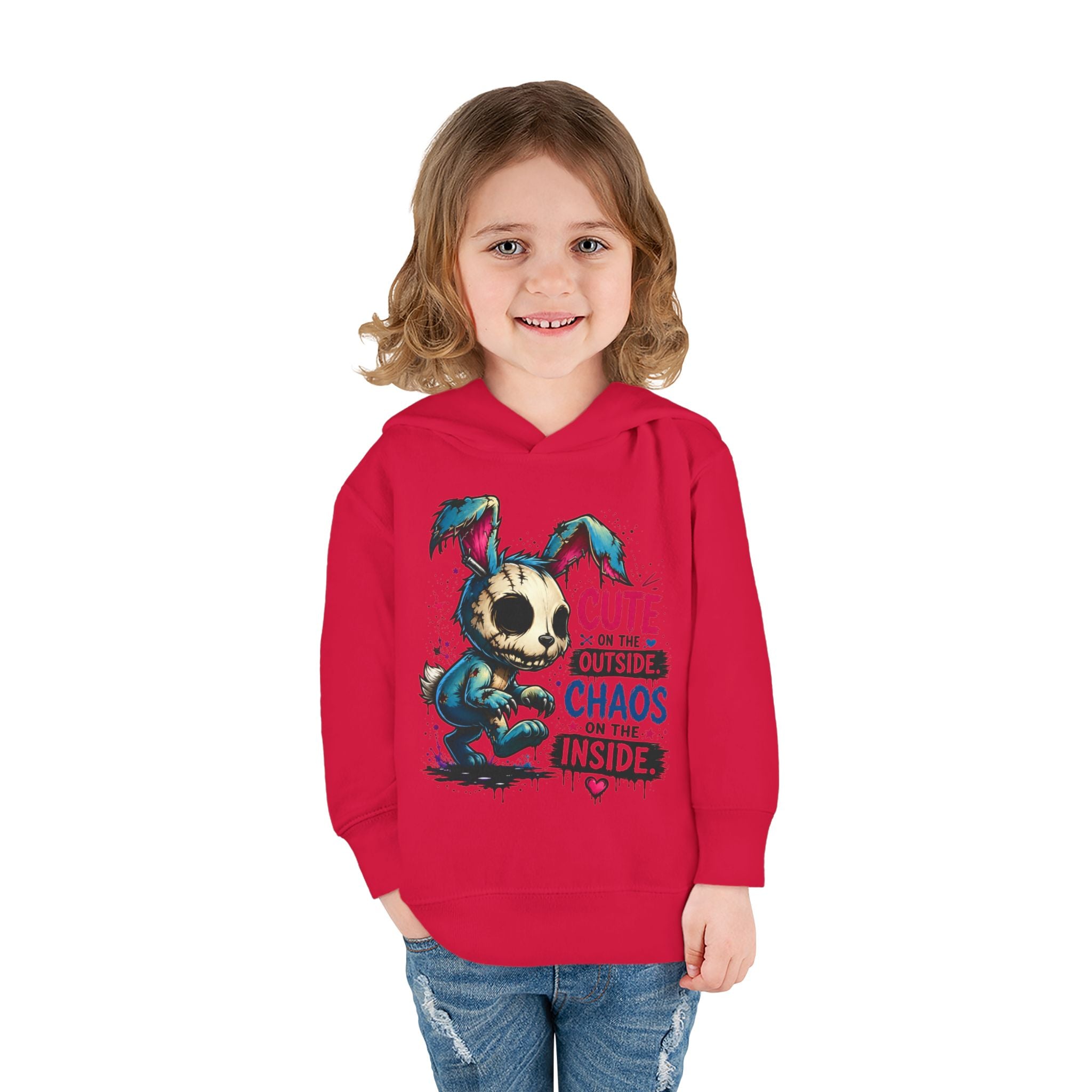 Cute on the outside Choas on the inside Toddler Pullover Fleece Hoodie