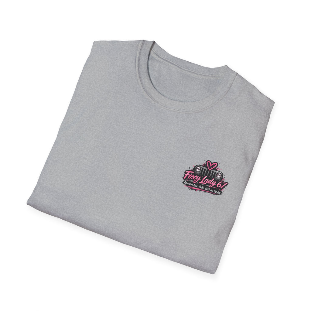 Lets Get Naked Jeep (design on front and back) Softstyle T-Shirt
