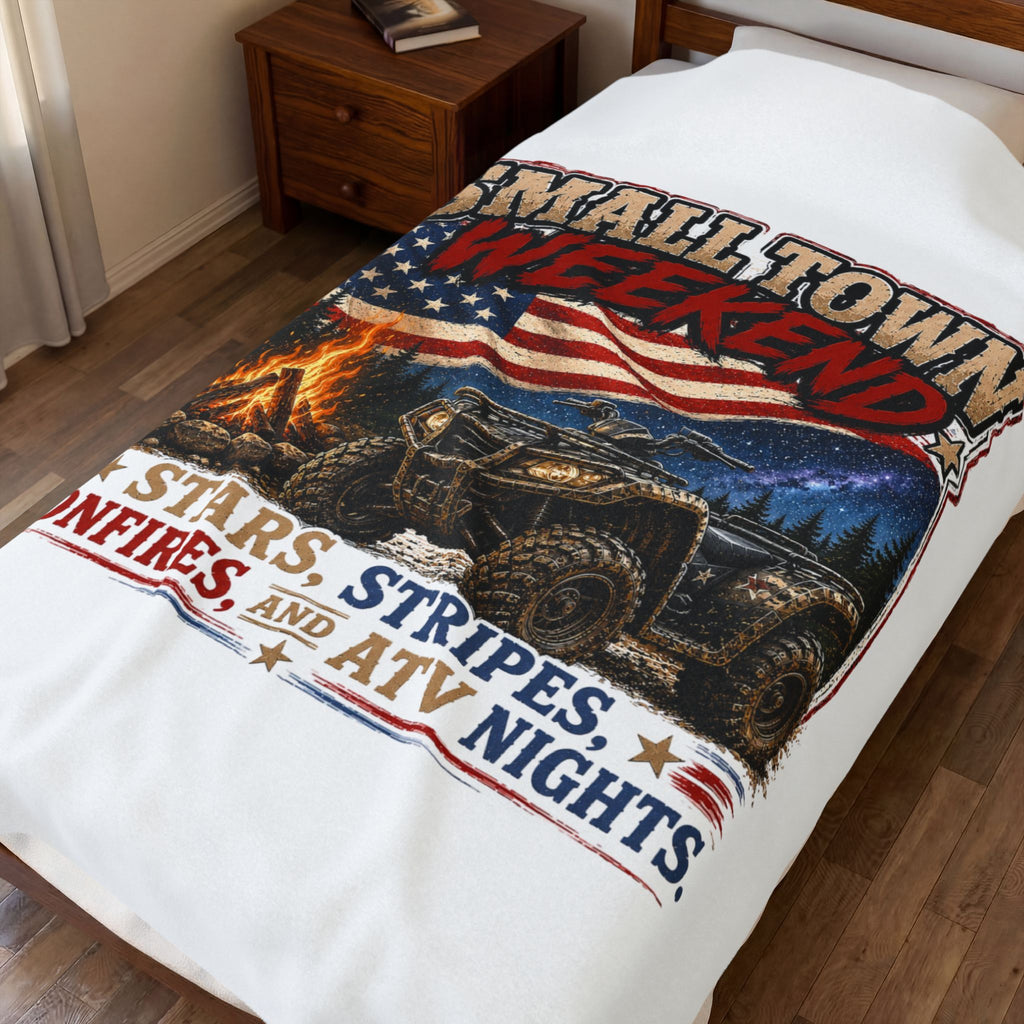 Small Town Weekend Velveteen Plush Blanket