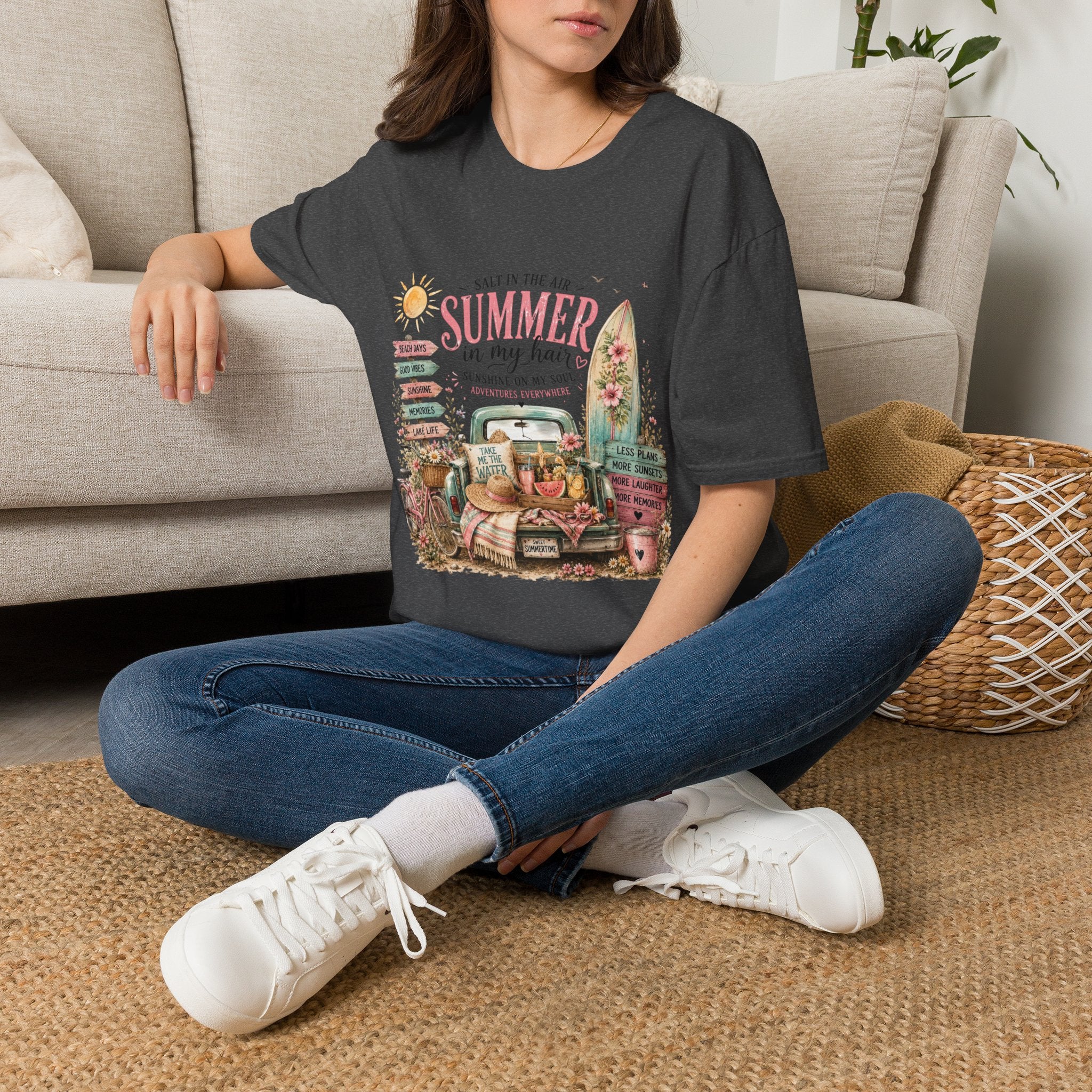 Summer in My Hair T-Shirt — 'Salt in the Air' Beach Vintage Surf Tee