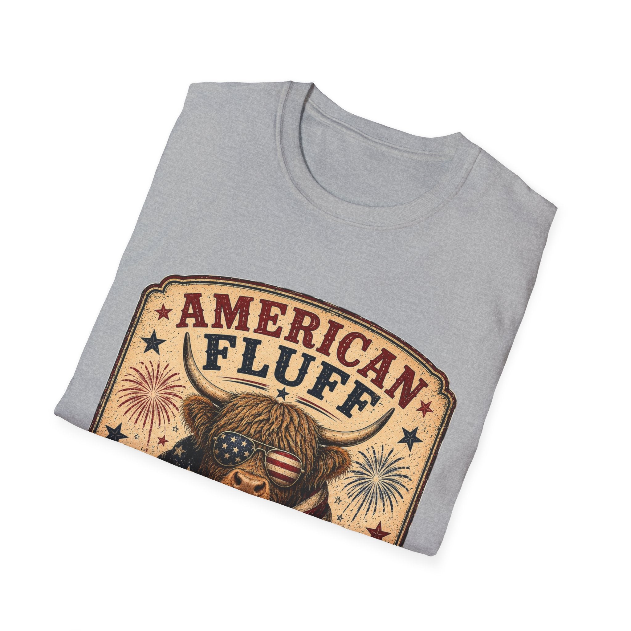 American Fluff Highland Cow Unisex Softstyle T-Shirt