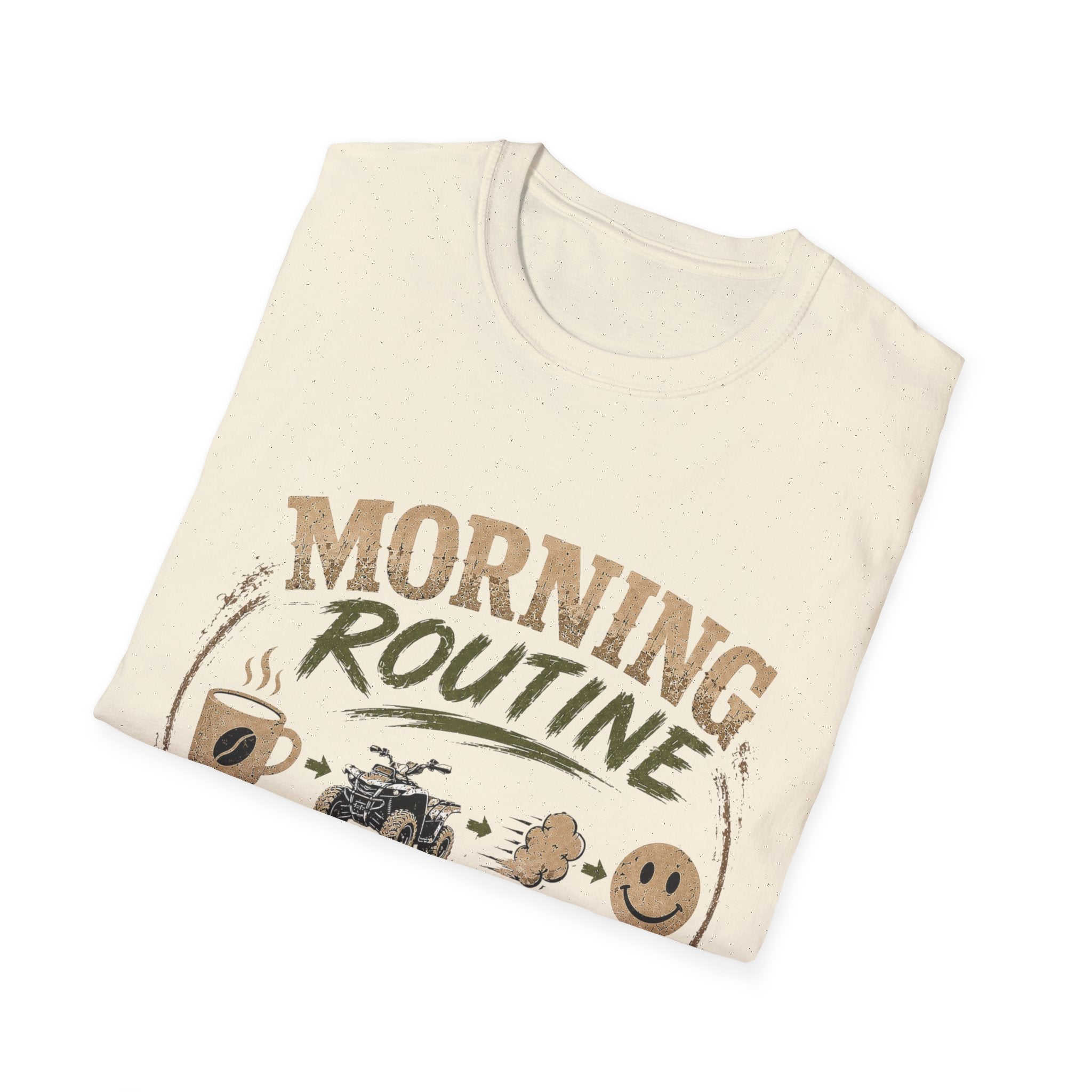 Morning Routine T-Shirt — “Coffee. ATV. Repeat.” Outdoor Adventure Graphic Tee