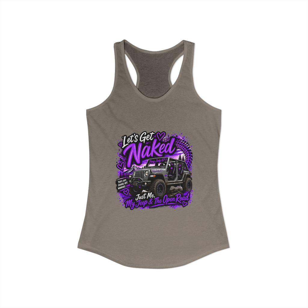Let's Get Naked Jeep - Women's Ideal Racerback Tank