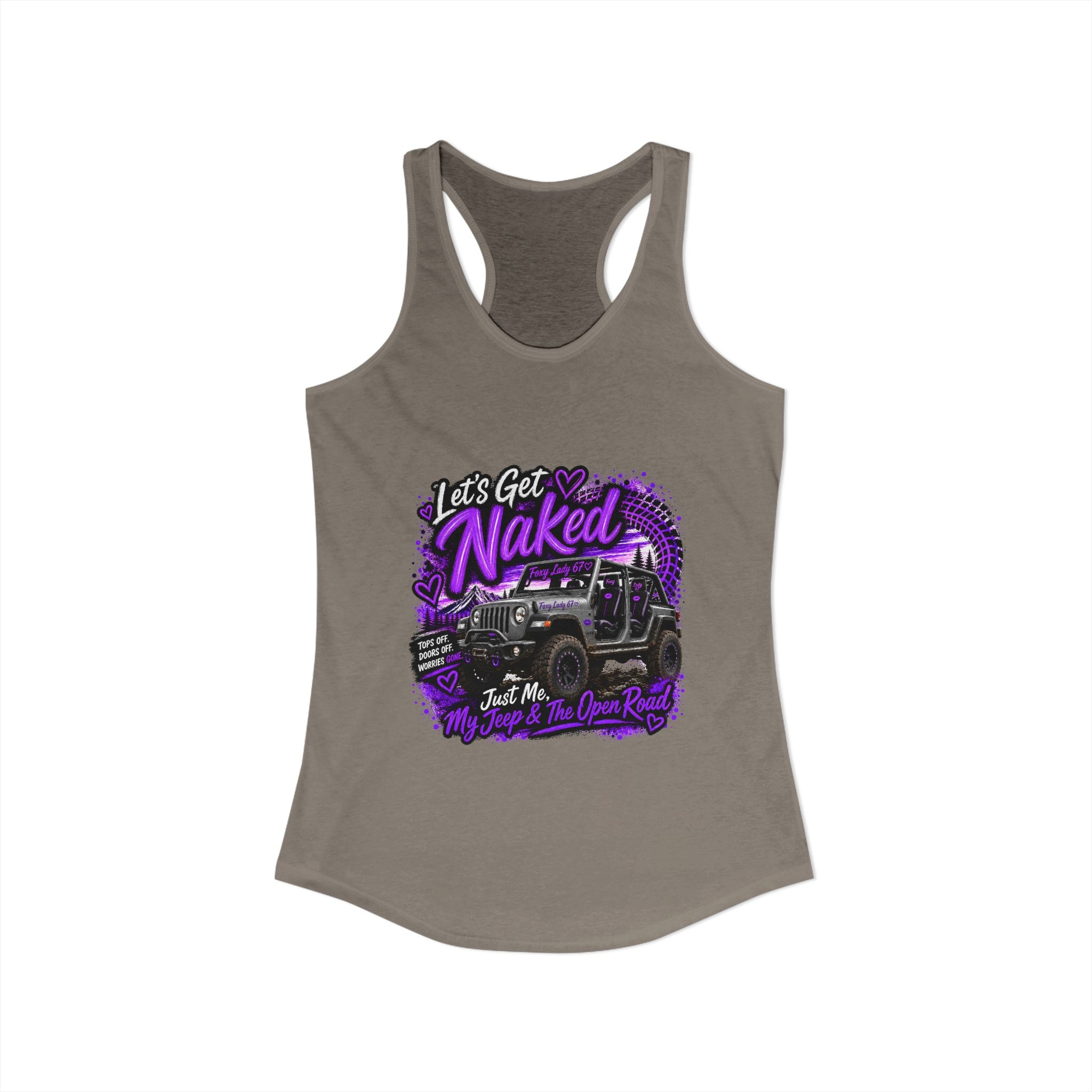 Let's Get Naked Jeep - Women's Ideal Racerback Tank