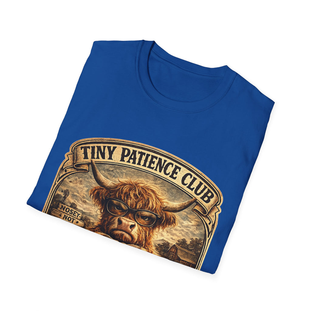 Tiny Patience Club Highland Cow Unisex Softstyle T-Shirt