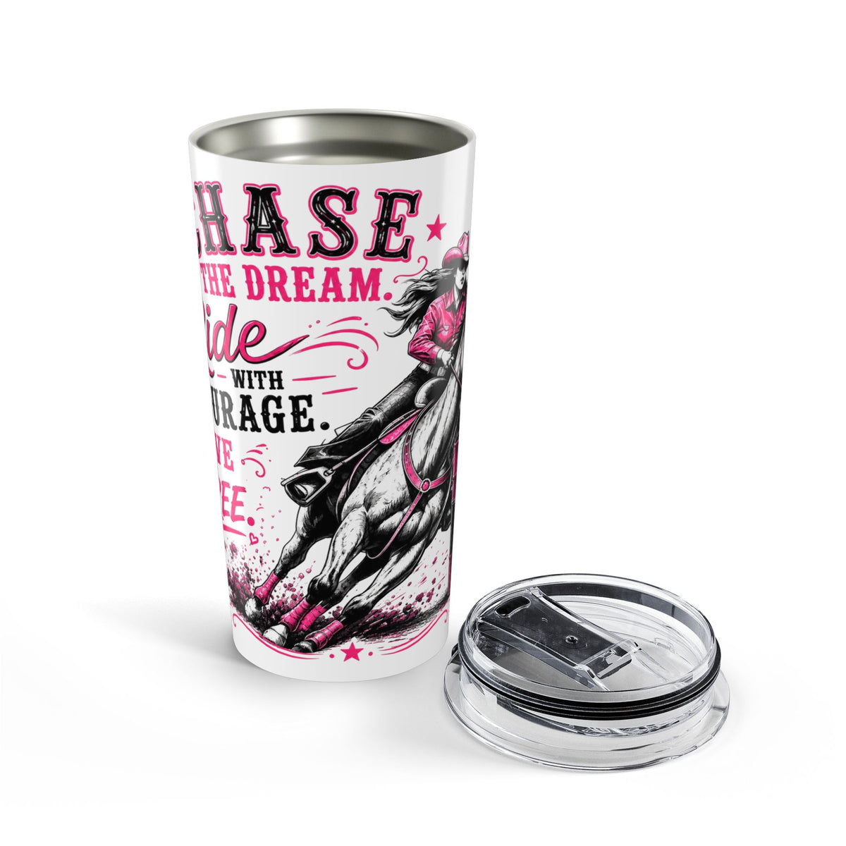 Chase the Dream Horse Pink Tumbler 20oz