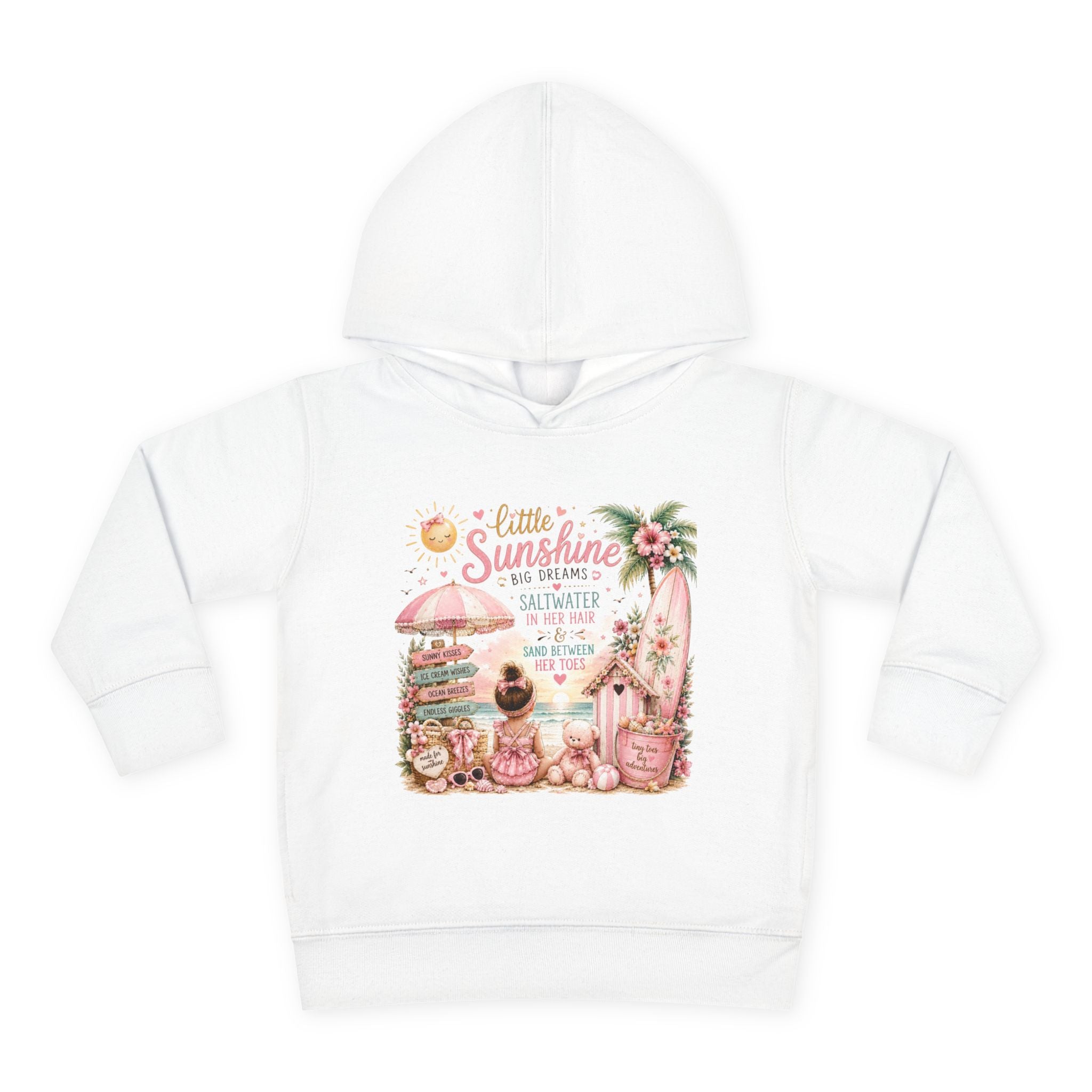 "Little Sunshine" Beach Surfboard Pullover — Toddler Hoodie