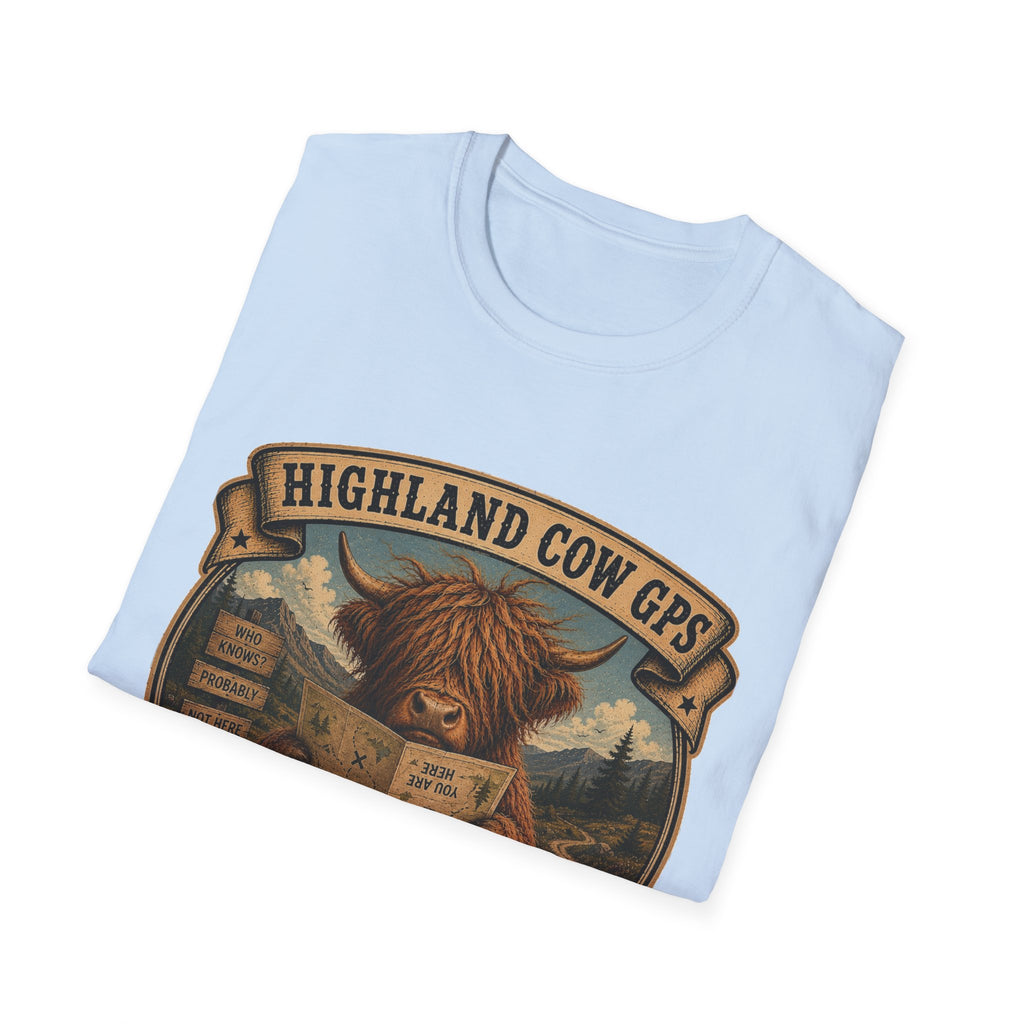 Highland Cow GPS Unisex Softstyle T-Shirt