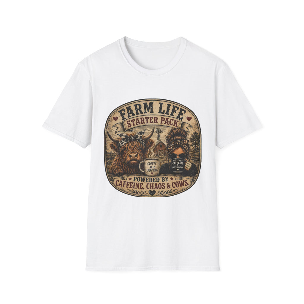 Farm Life Highland Cow Unisex Softstyle T-Shirt