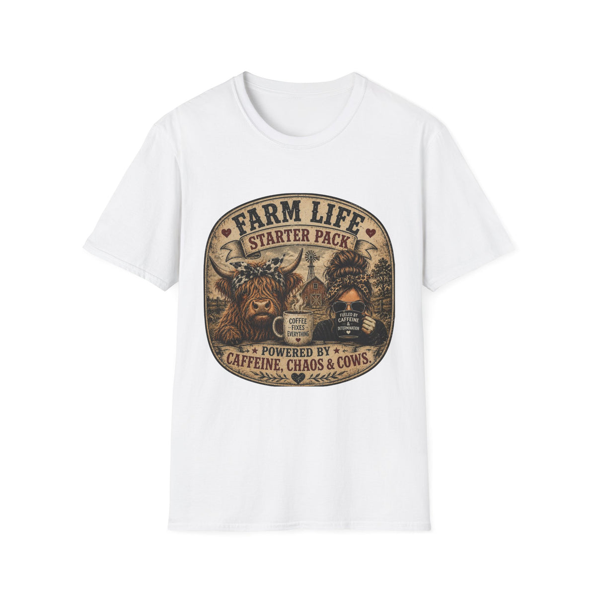 Farm Life Highland Cow Unisex Softstyle T-Shirt