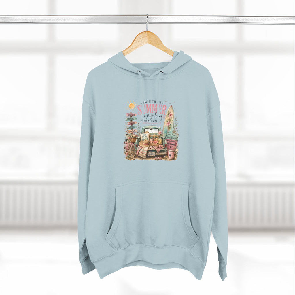 Salt in the Air Summer In my Hair - Women's Pull Over Hoodie