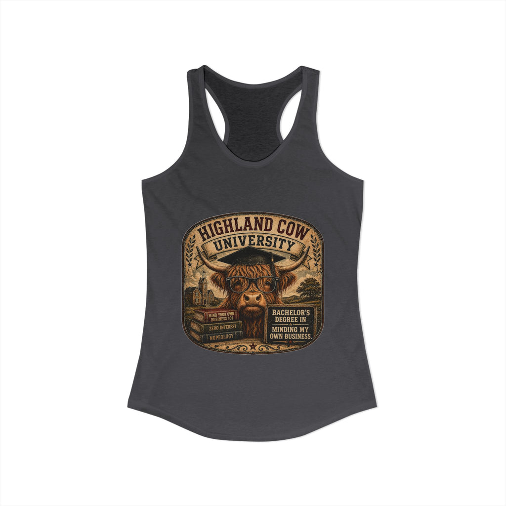 Highland Cow University Women's Ideal Racerback Tank