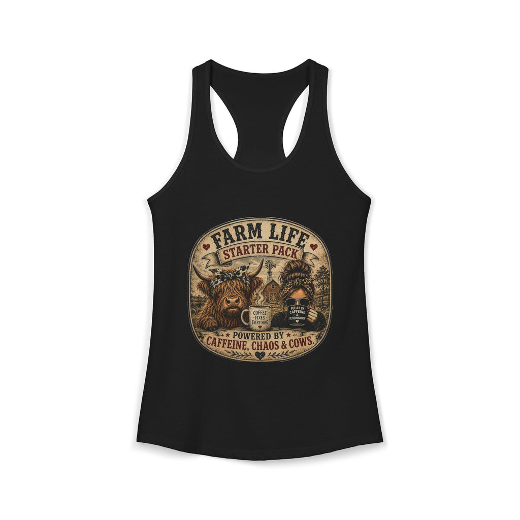 Farm Life Highland Cow Women's Ideal Racerback Tank