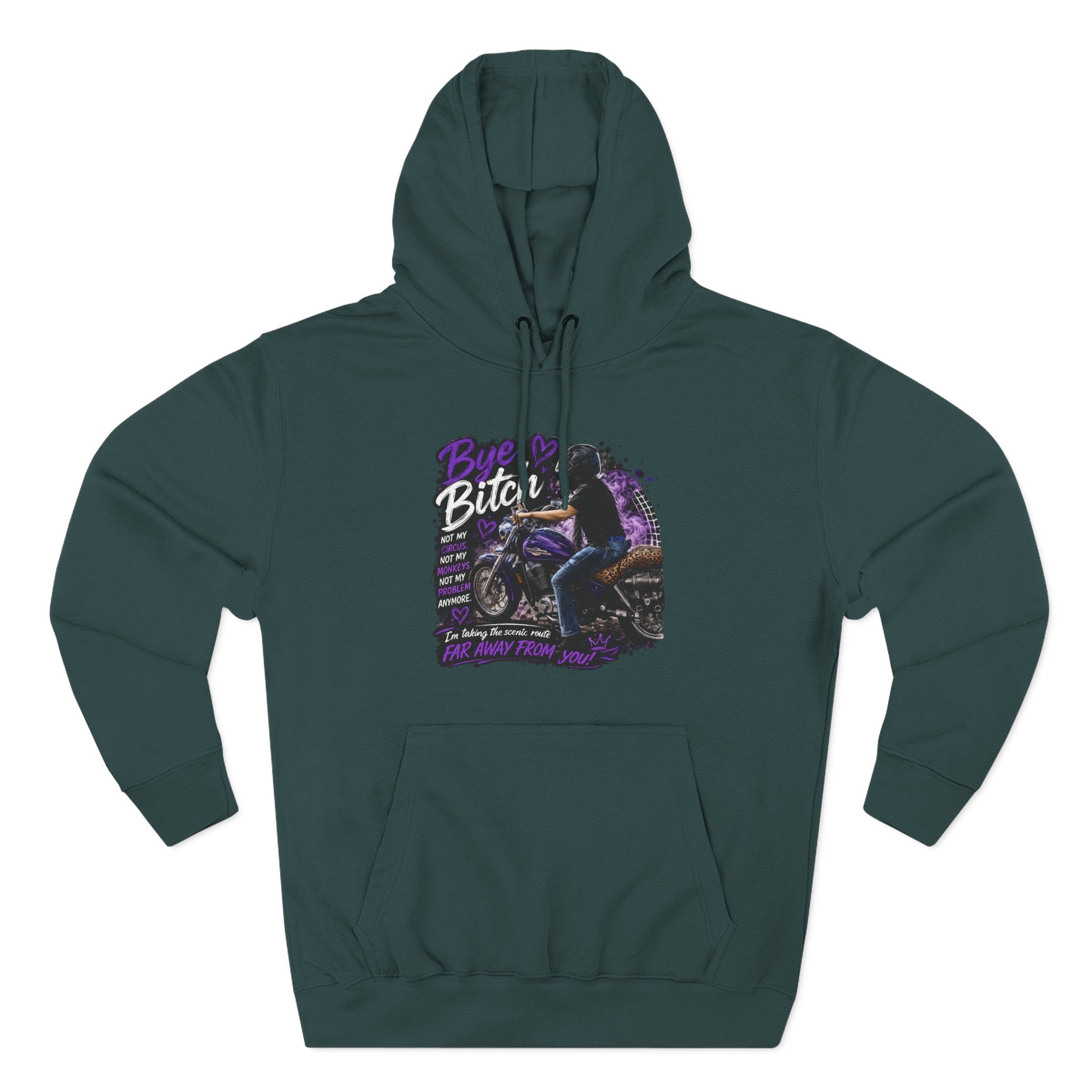"Bitch" Retro Motorcycle Pullover — Biker Babe Graphic Hoodie