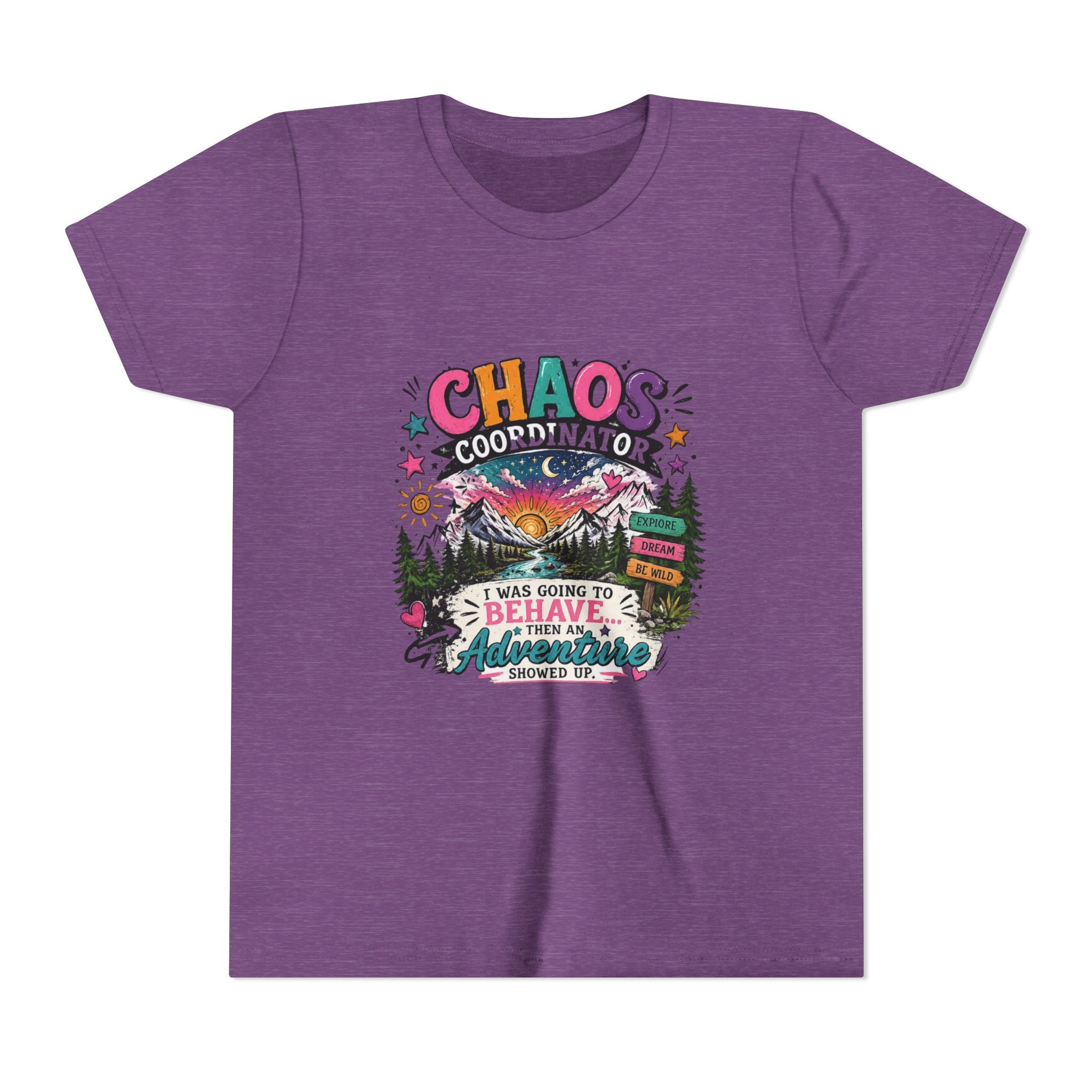 Chaos Coordinator Kids T-Shirt – I Was Going To Behave But Then Adventure Showed Up Graphic Tee