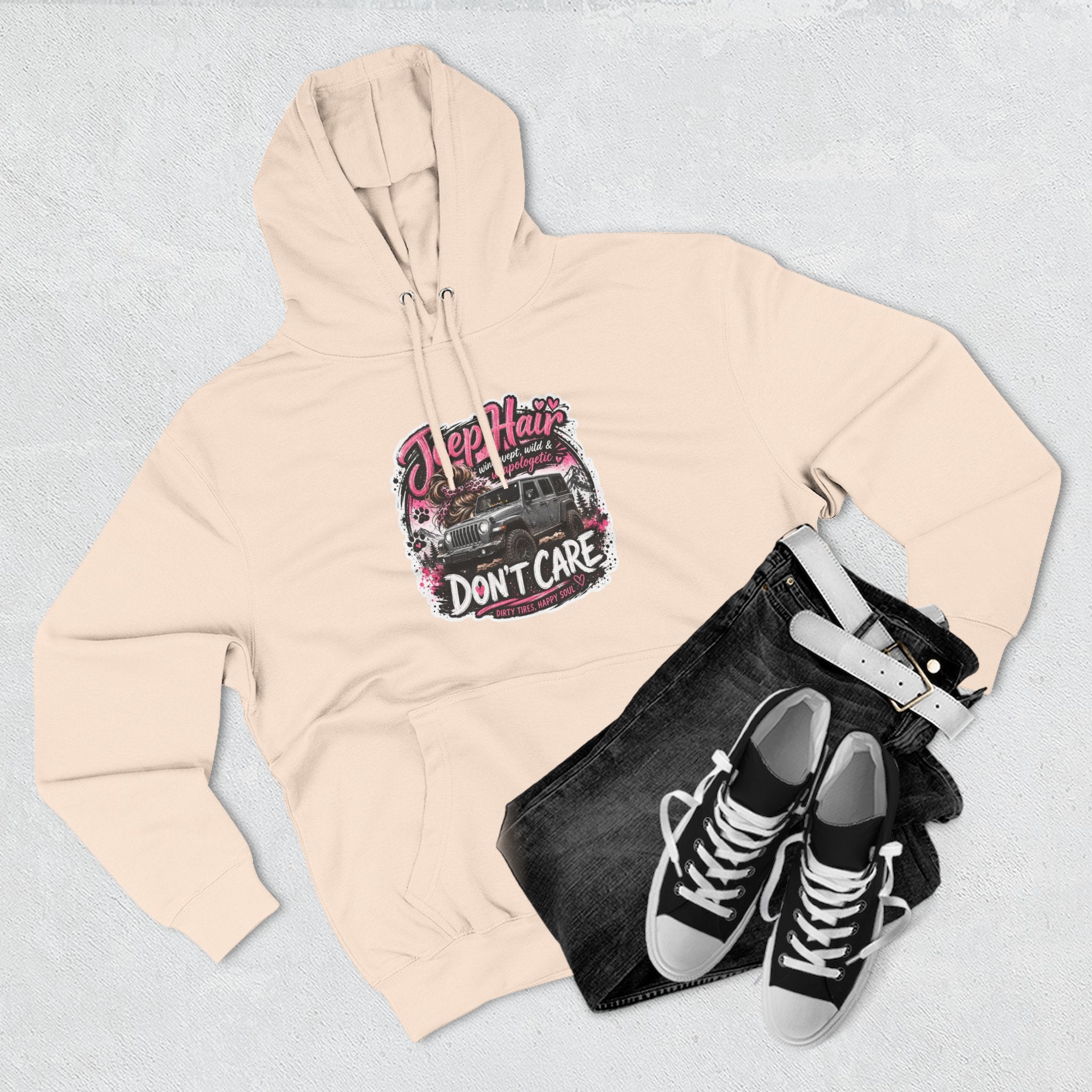 Jeep Hair Don't Care Three-Panel Fleece Hoodie