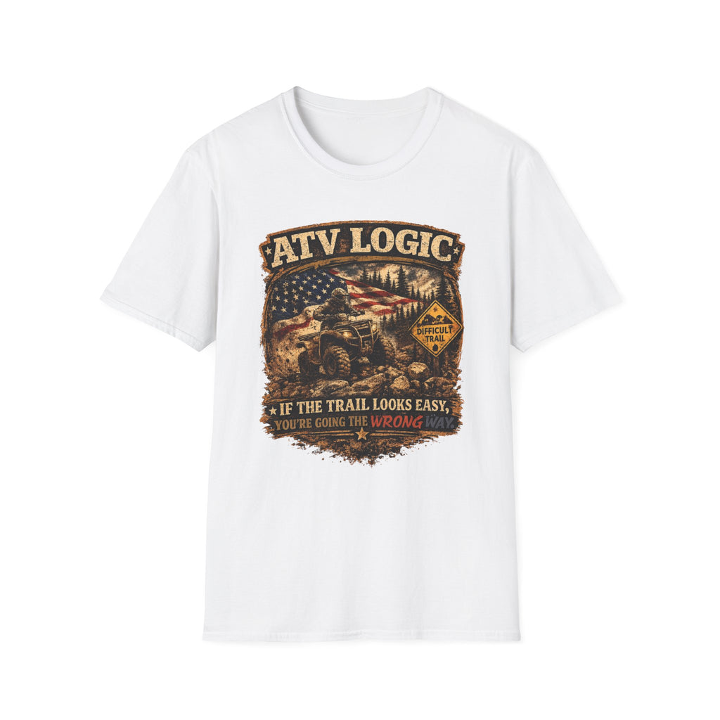 ATV Logic T‑Shirt — American Flag Off‑Road ATV Graphic Tee
