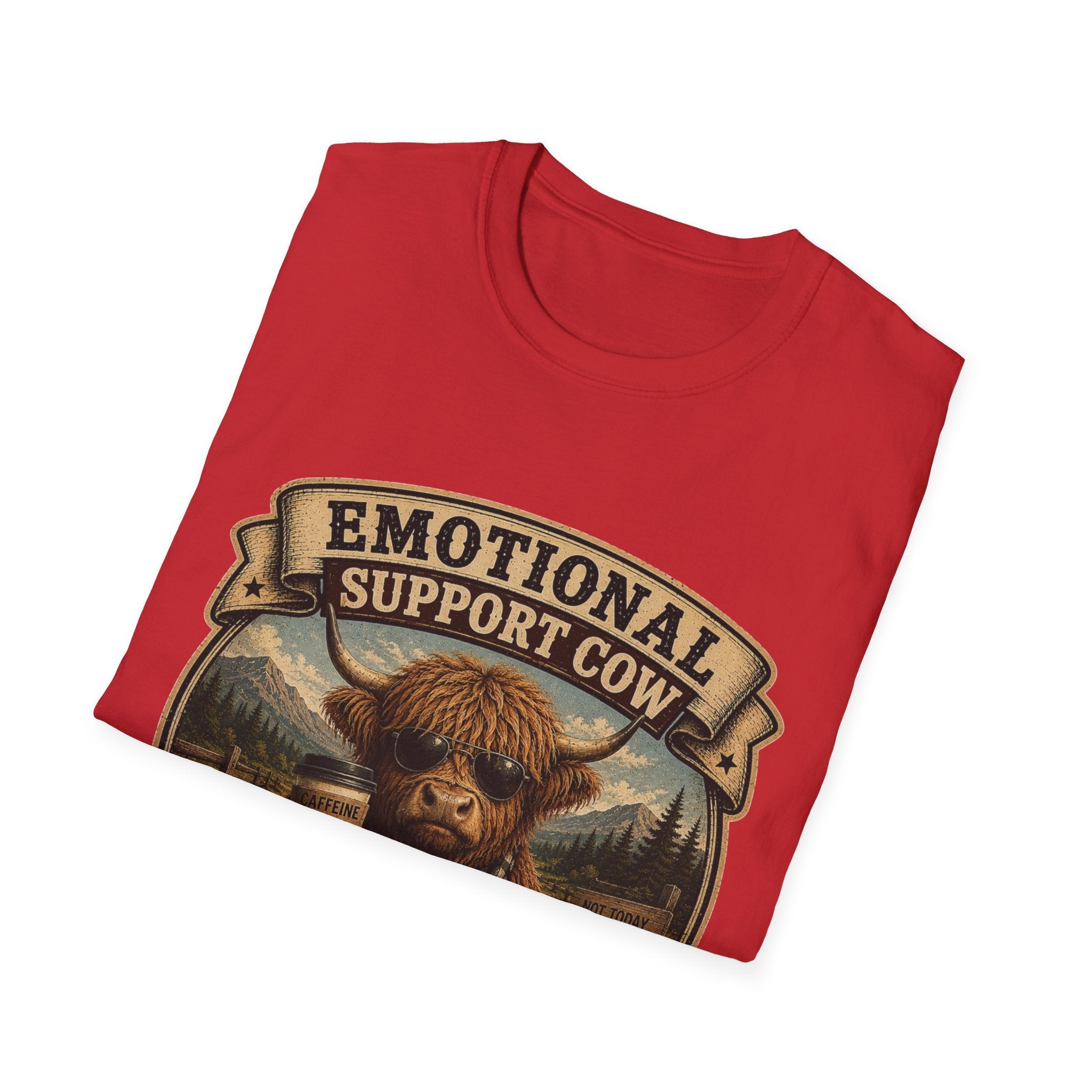Socially Awkward Highland Cow - Unisex Softstyle T-Shirt