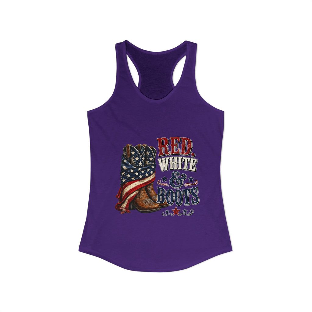 Red, White, & Boots Women's Ideal Racerback Tank