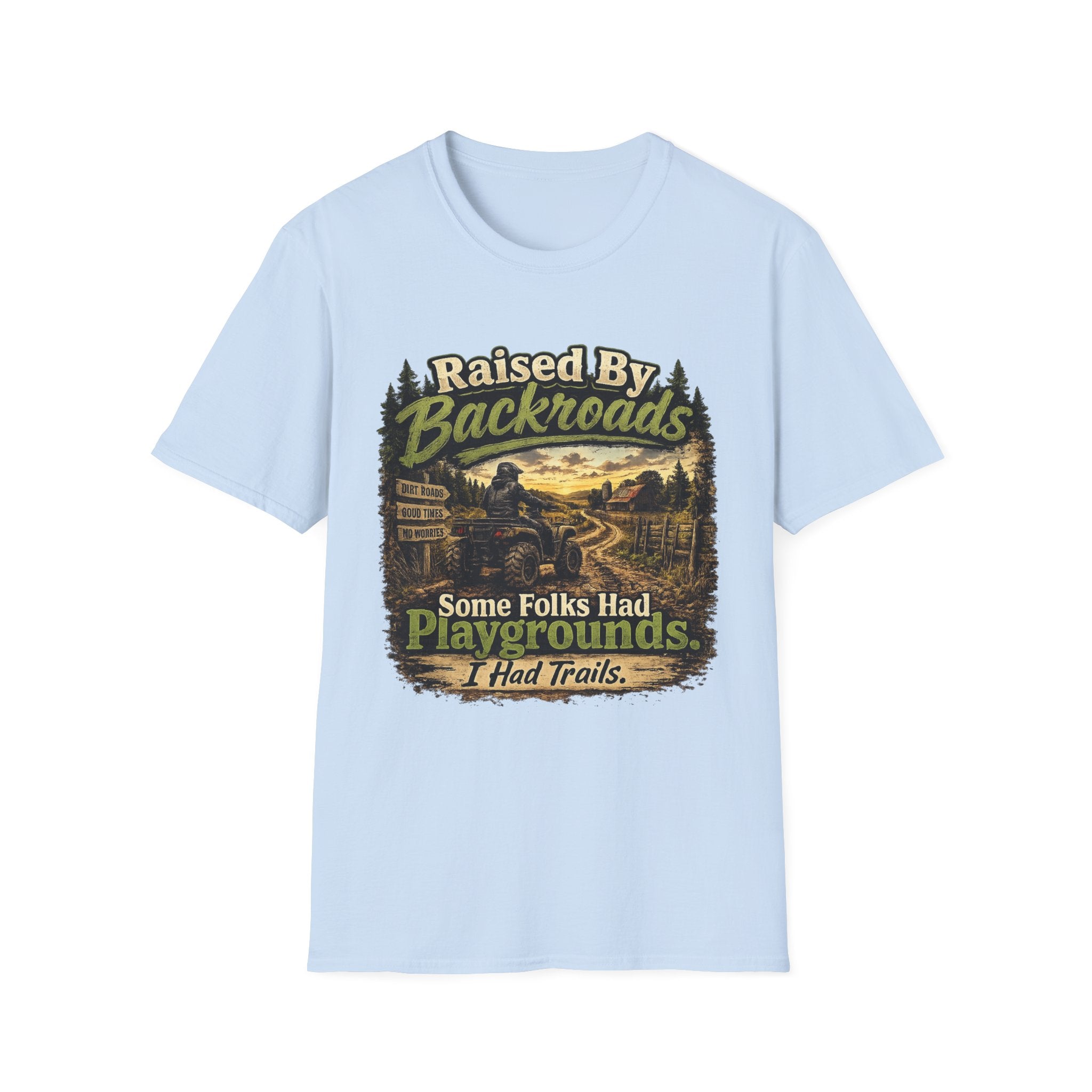 Raised By Backroads T-Shirt — Rustic Country Outdoor Graphic Tee