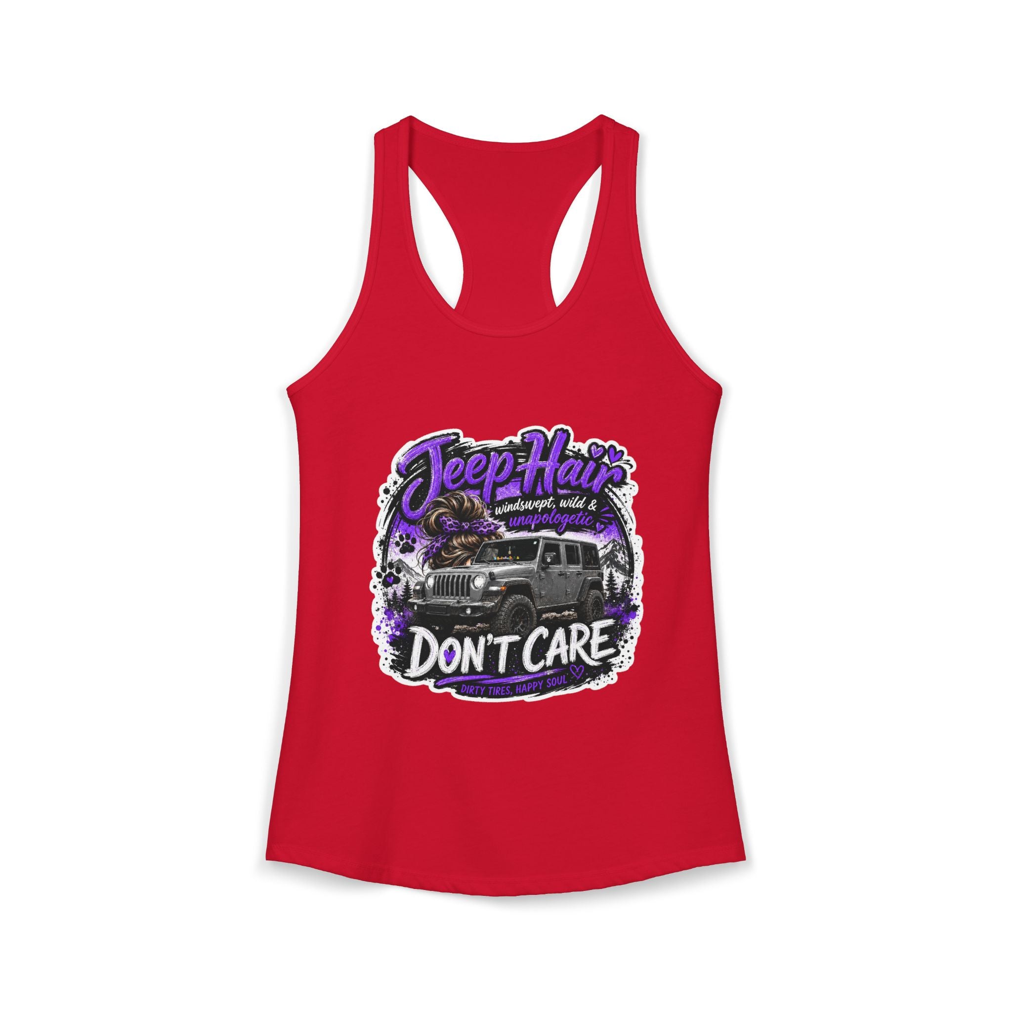Jeep Hair Don't Care Jeep Women's Ideal Racerback Tank