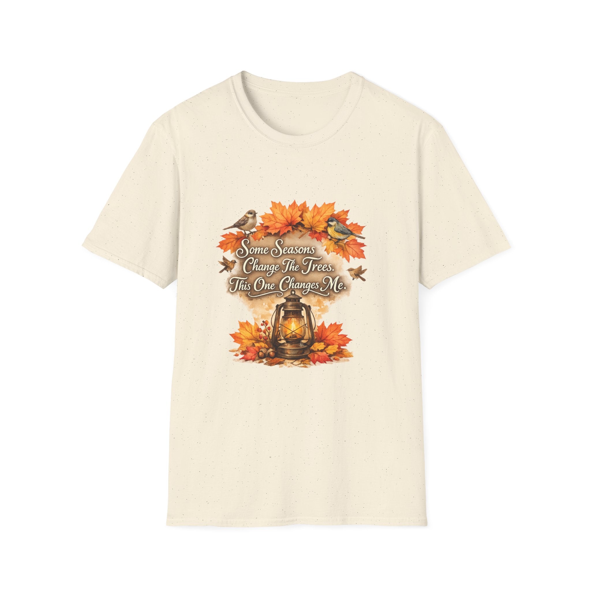 "Some Seasons Change The Trees, This One Changes Me" Autumn Bird Tee — Fall Leaves T-Shirt