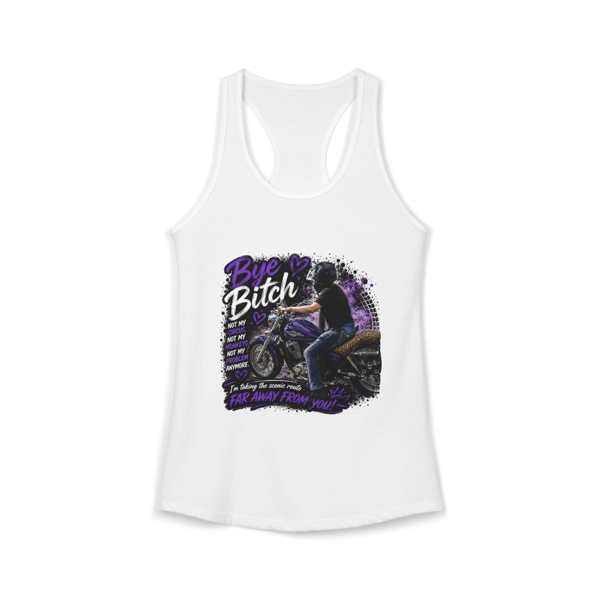 Bye Bitch Motorcycle Tank Top — Women's Racerback Biker Vest