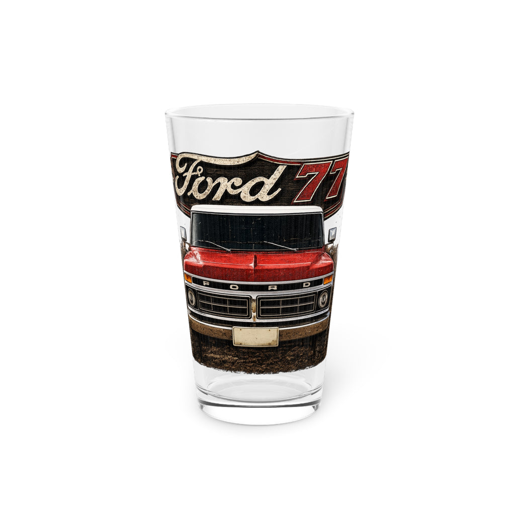 Vintage Ford 77 Truck Pint Glass — 16oz Classic Pickup Beer Glass