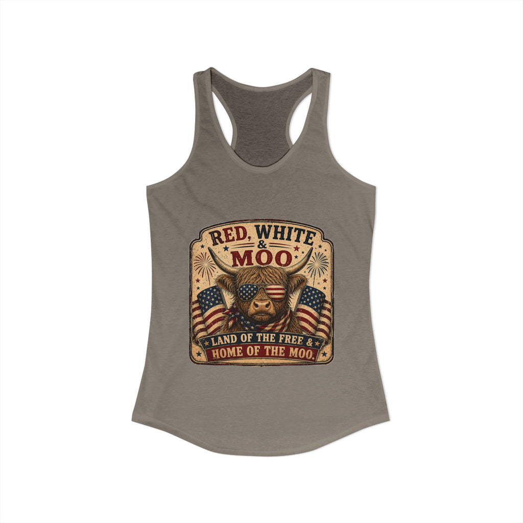 Red, White, & Moo Women's Ideal Racerback Tank