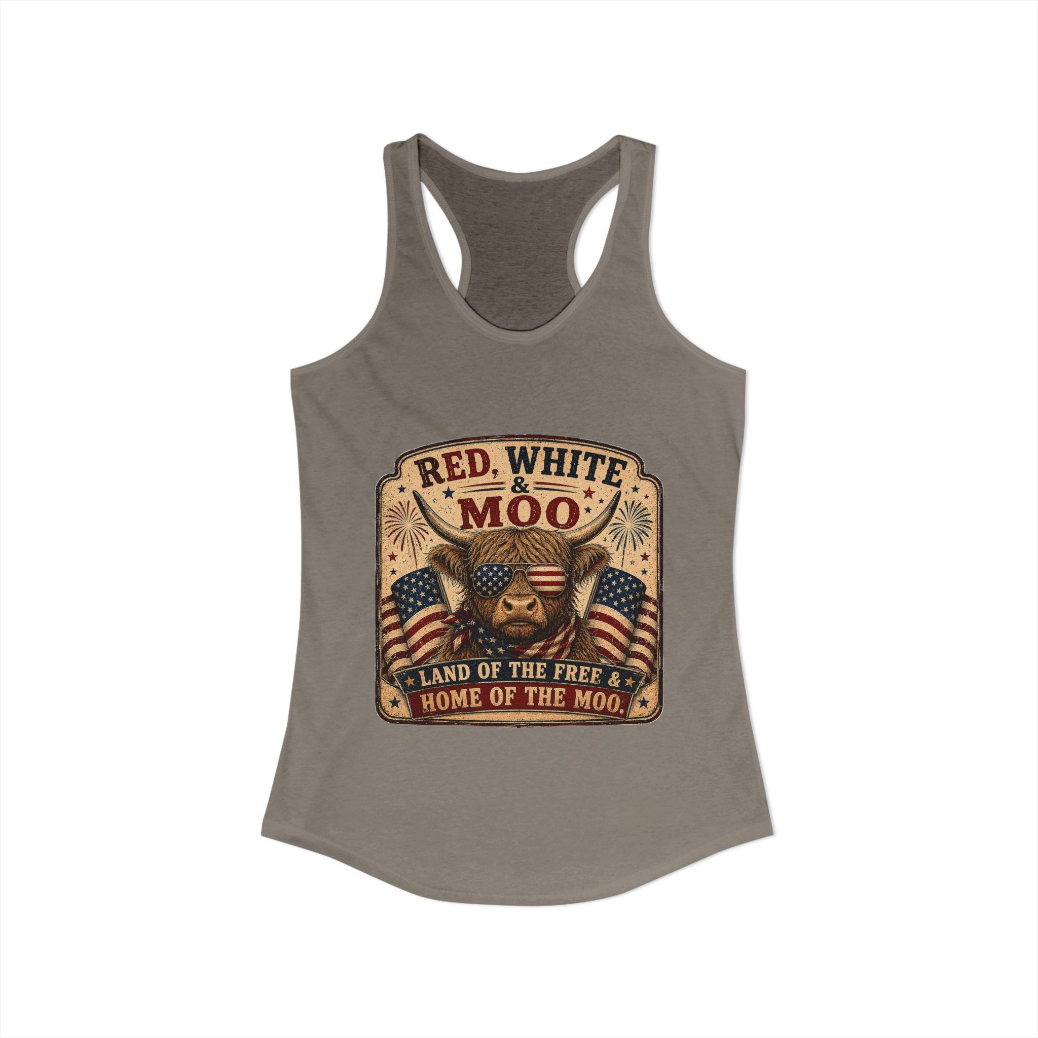 Red, White, & Moo Women's Ideal Racerback Tank
