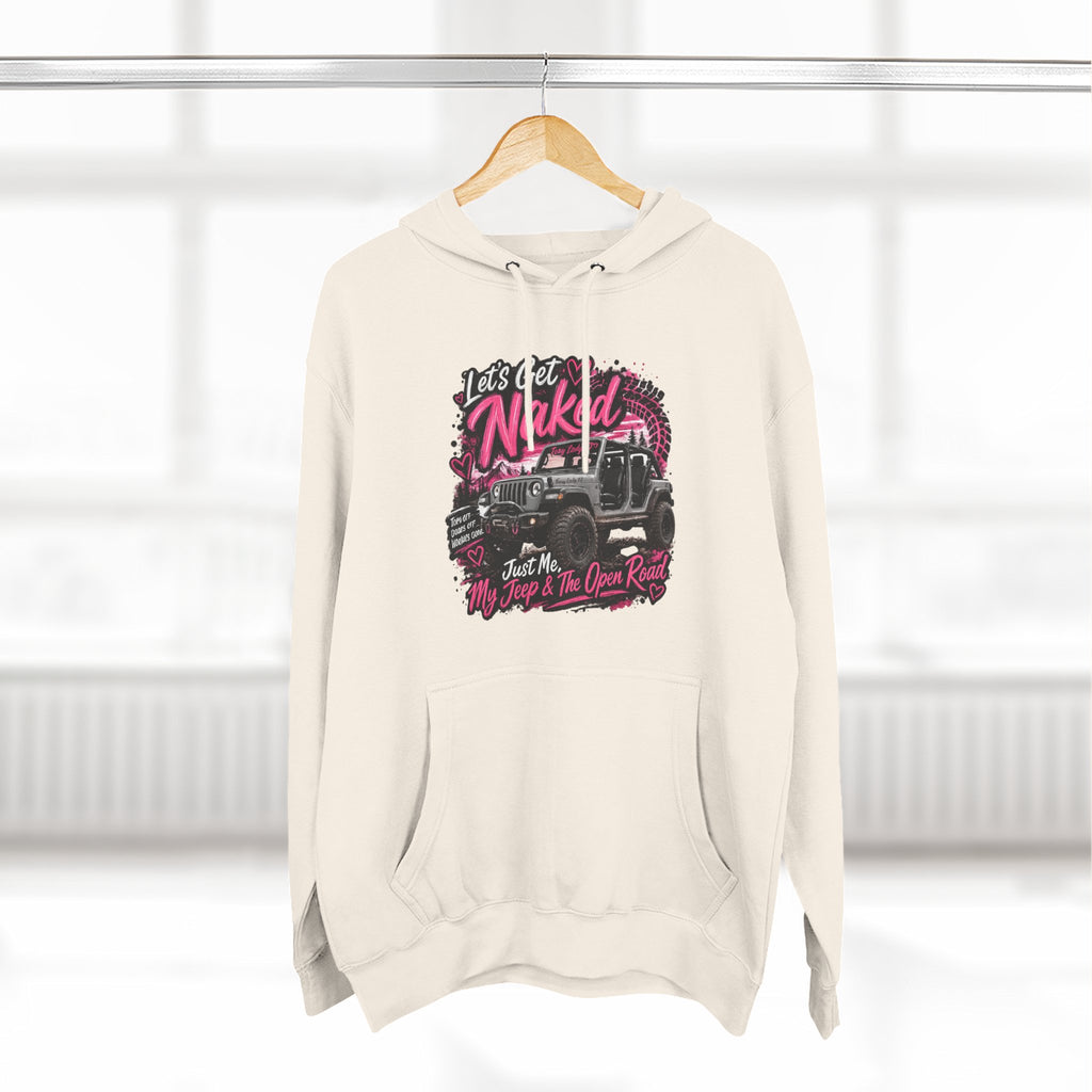 Jeep 'Let's Get Naked' Graphic Hoodie — Off-Road Adventure Pullover