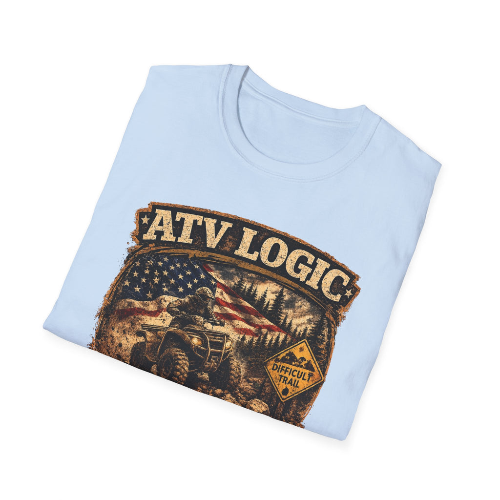 ATV Logic T‑Shirt — American Flag Off‑Road ATV Graphic Tee