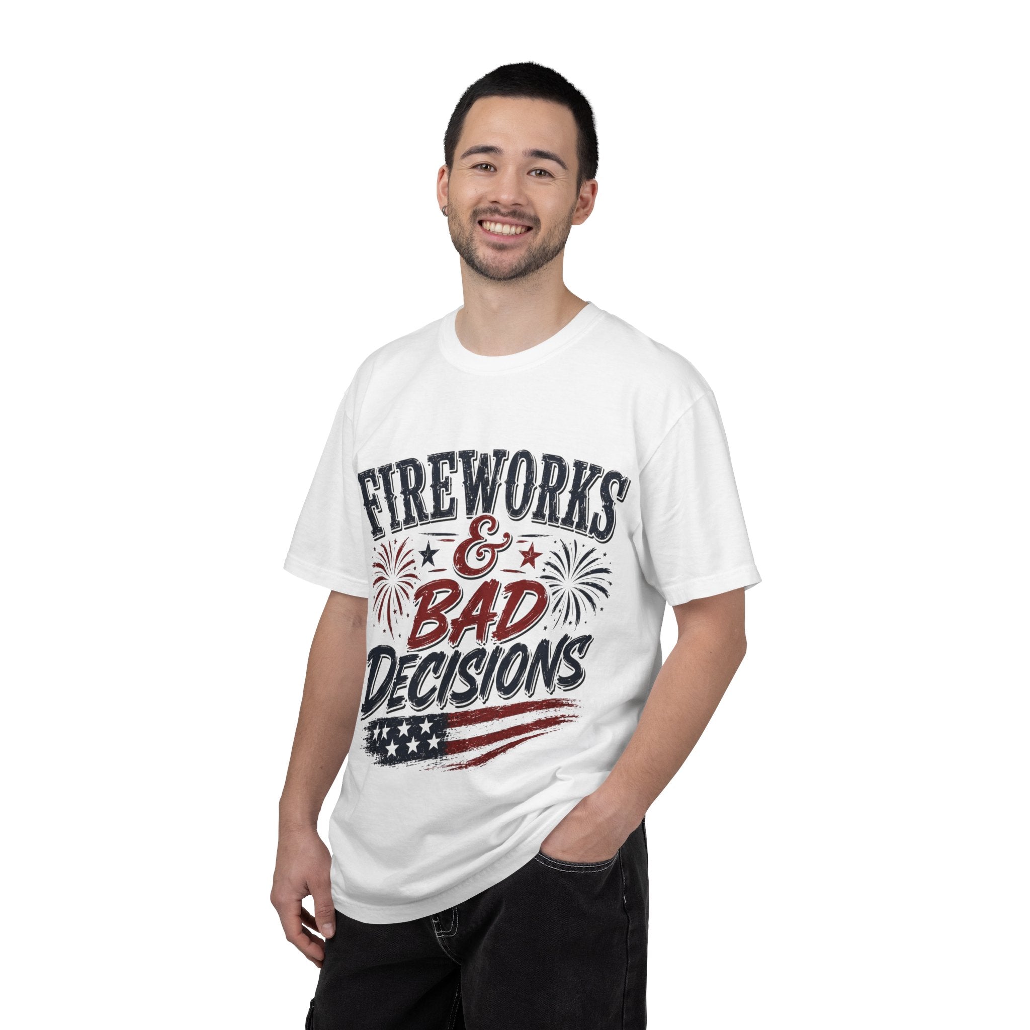 Fireworks & Bad Decisions T-Shirt — Patriotic 4th of July Party Tee