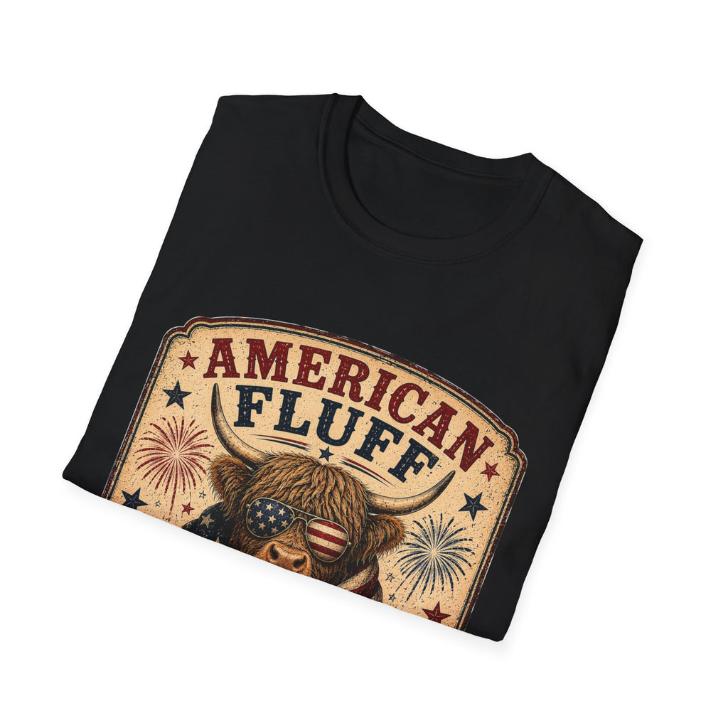 American Fluff Highland Cow Unisex Softstyle T-Shirt