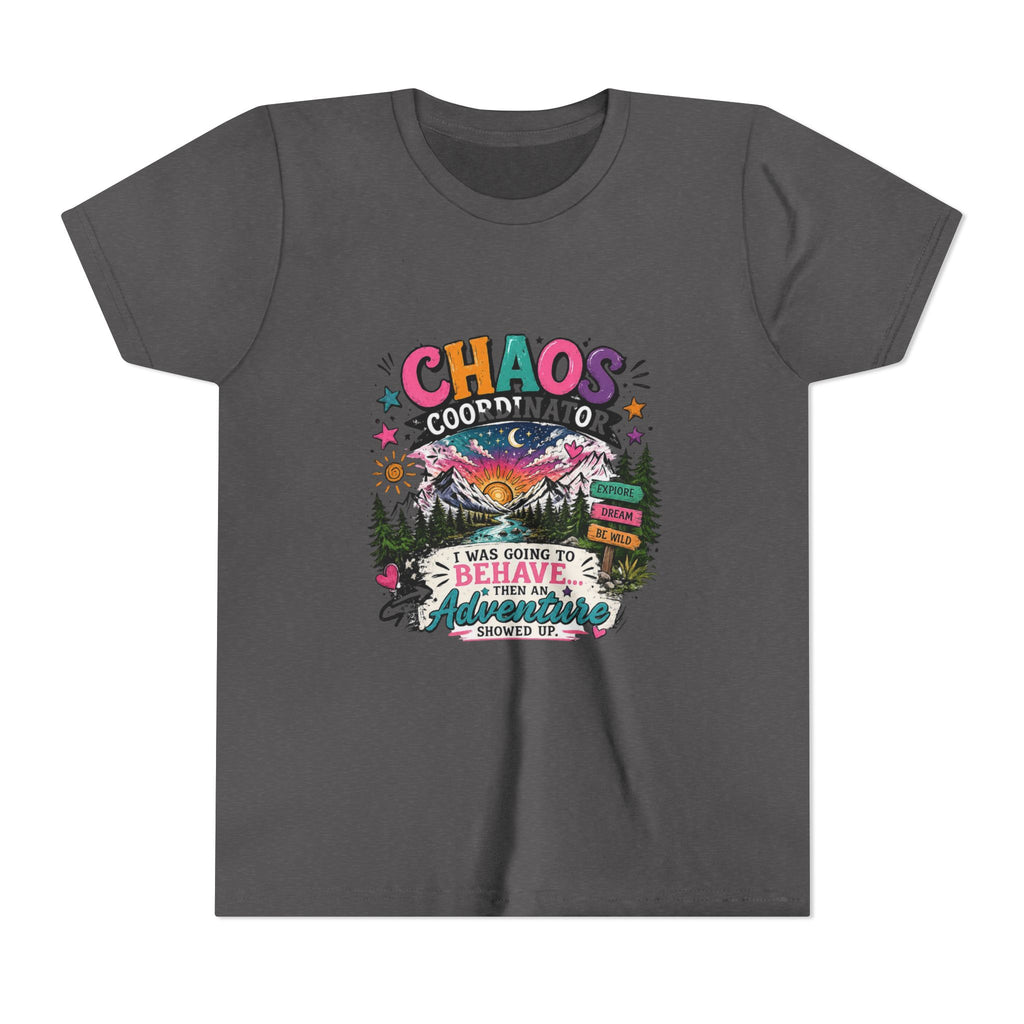 Chaos Coordinator Kids T-Shirt – I Was Going To Behave But Then Adventure Showed Up Graphic Tee